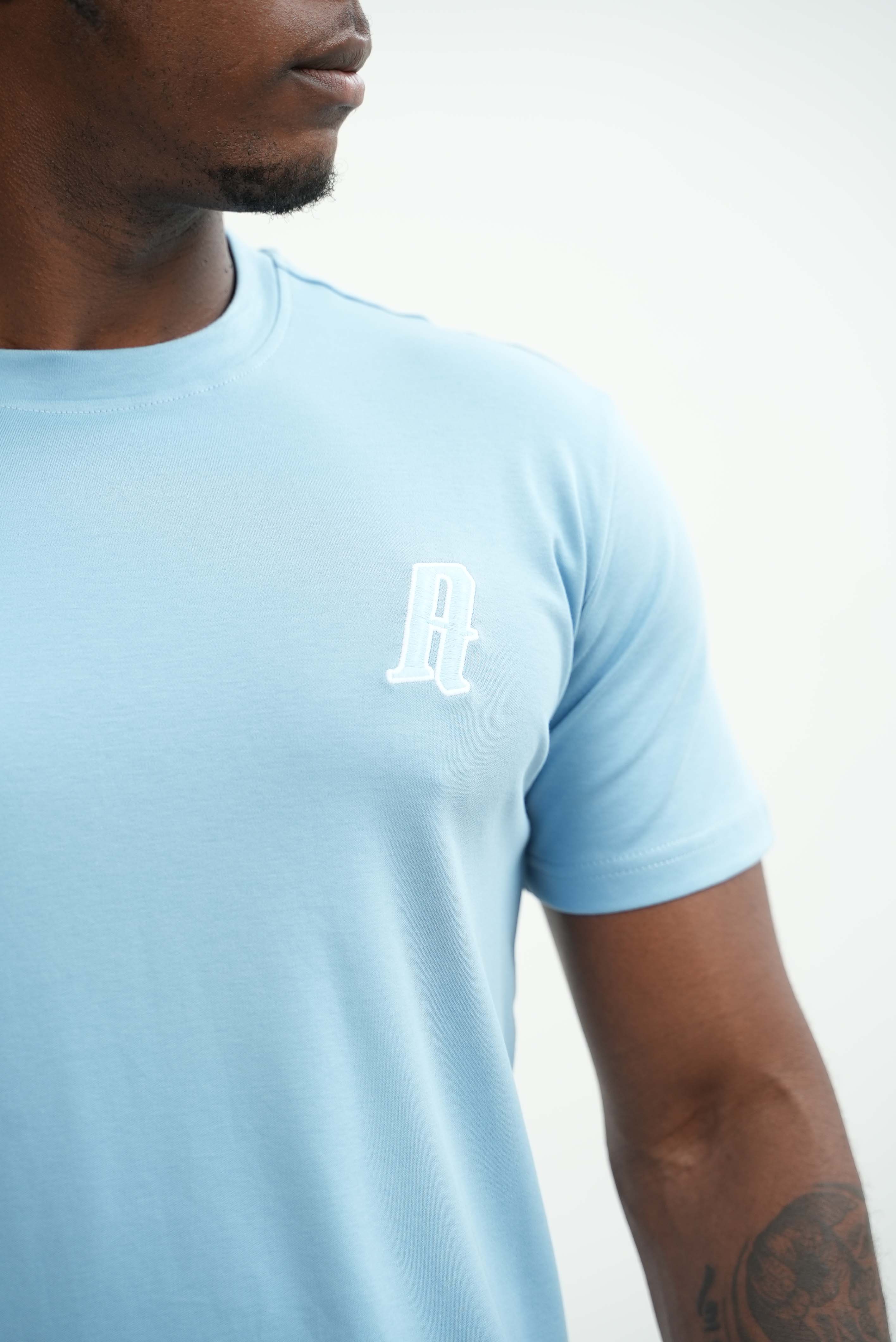 Amico embroidery luxury Tee Baby Blue - Image 3