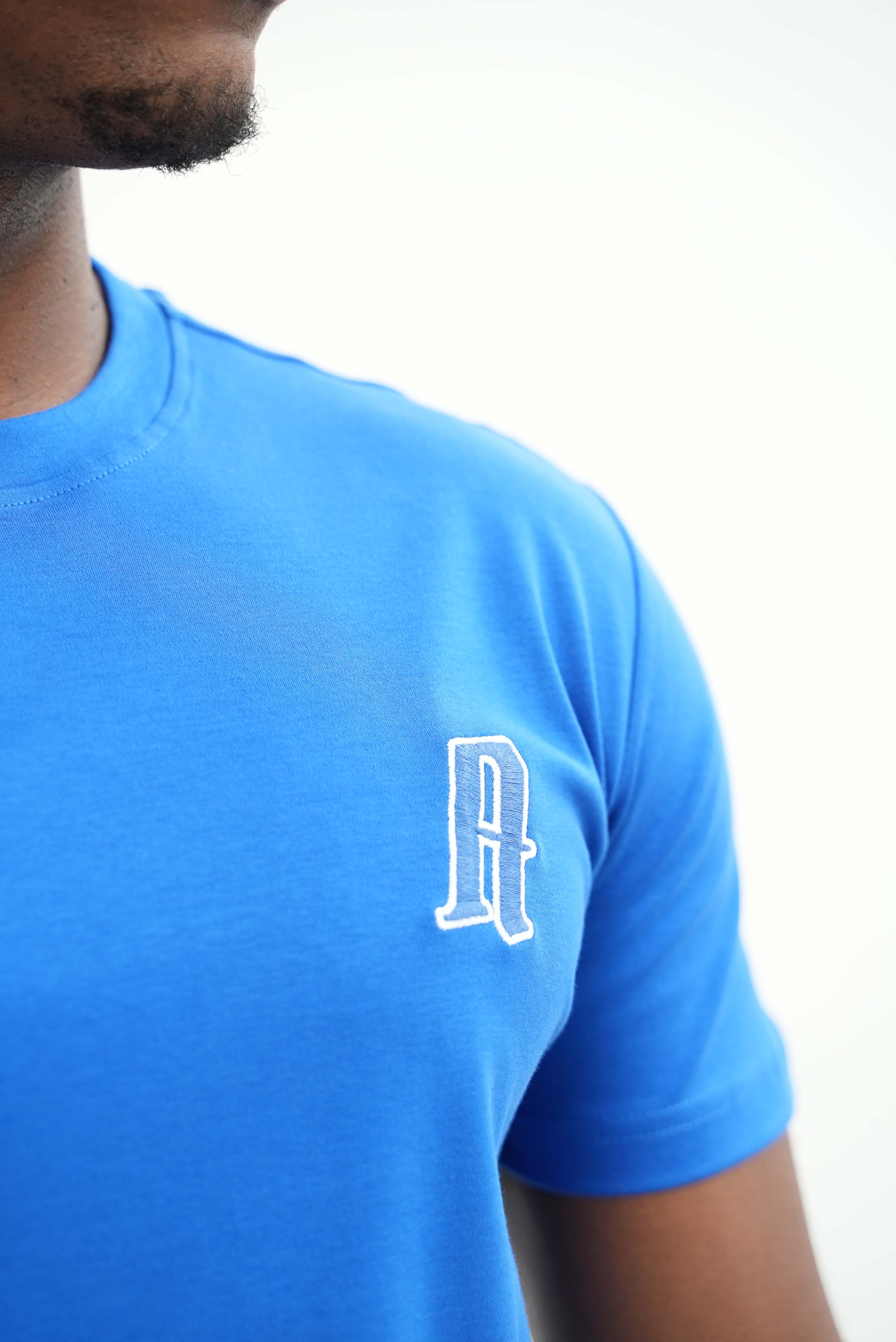 Amico embroidery luxury Tee Blue - Image 10