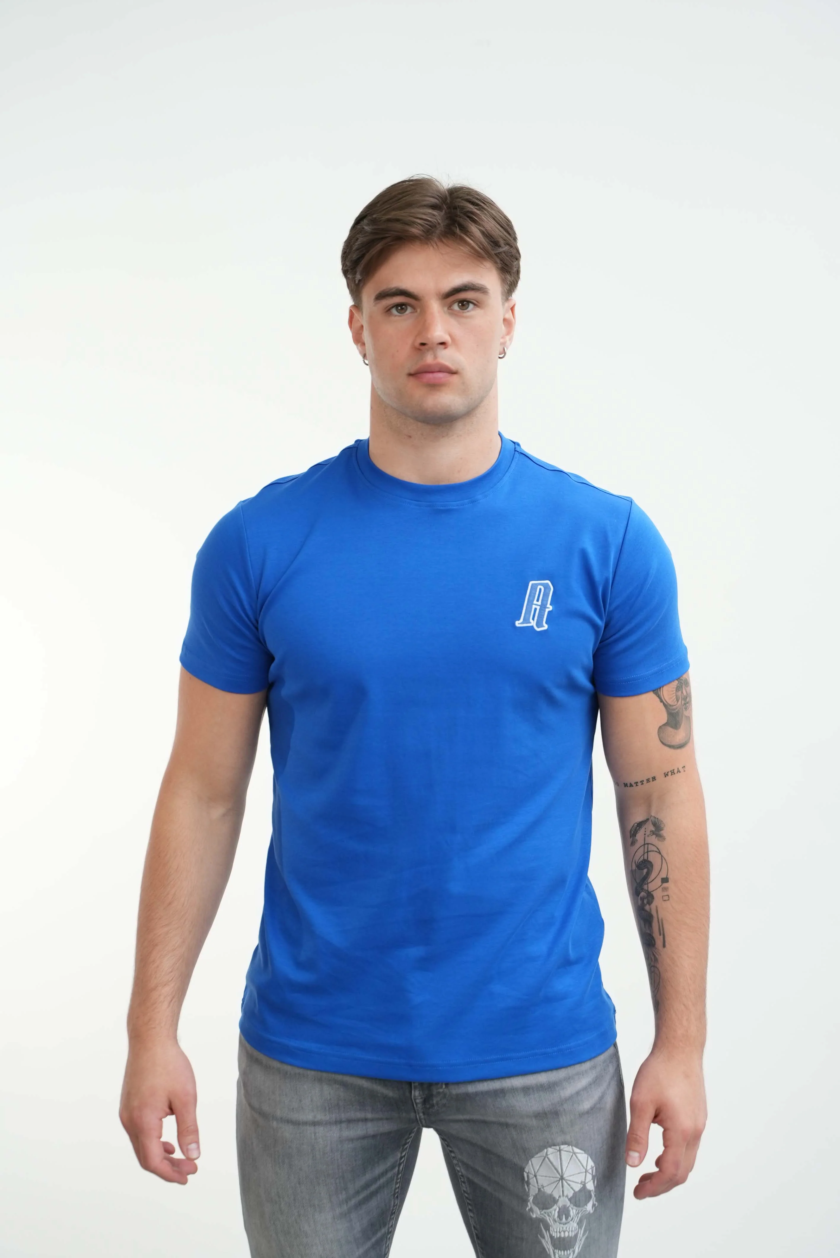 Amico embroidery luxury Tee Blue - Image 11