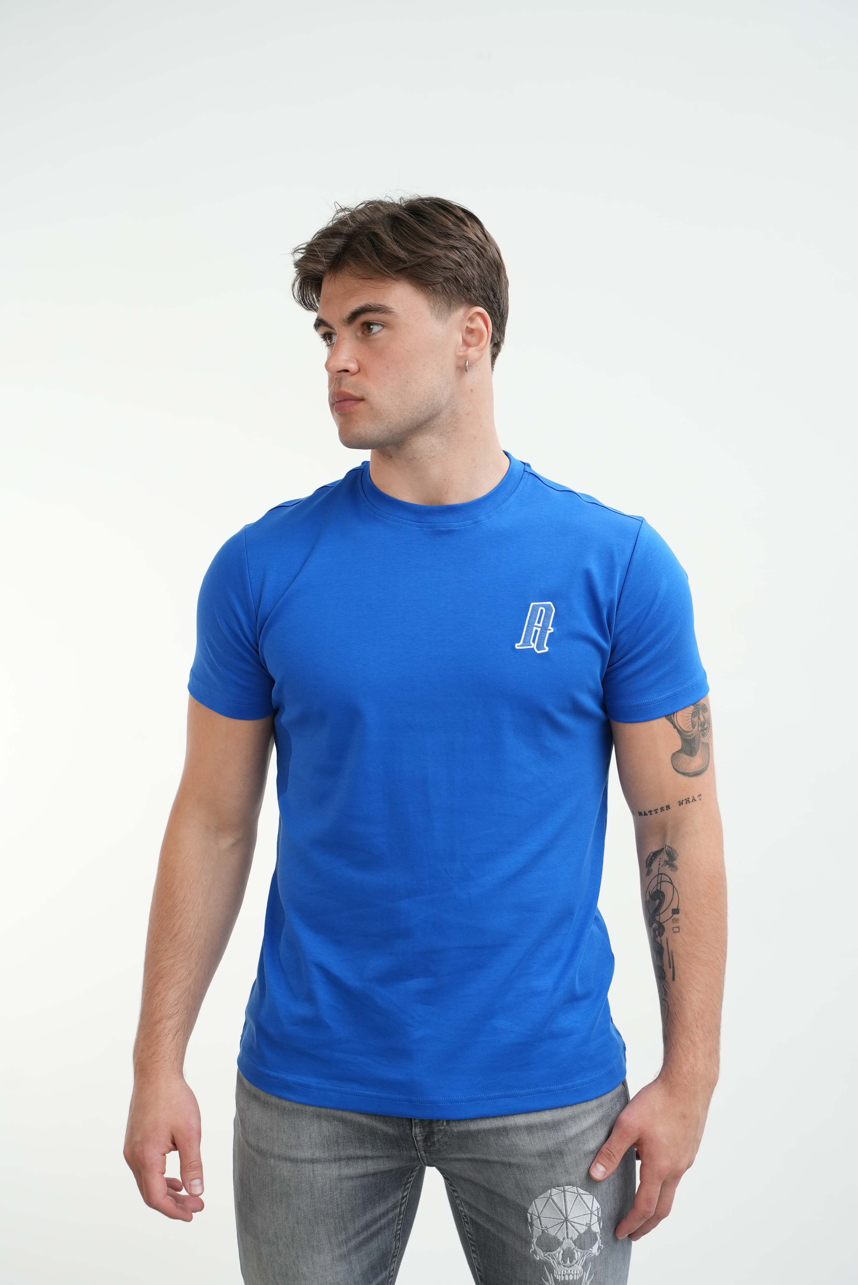 Amico embroidery luxury Tee Blue - Image 12