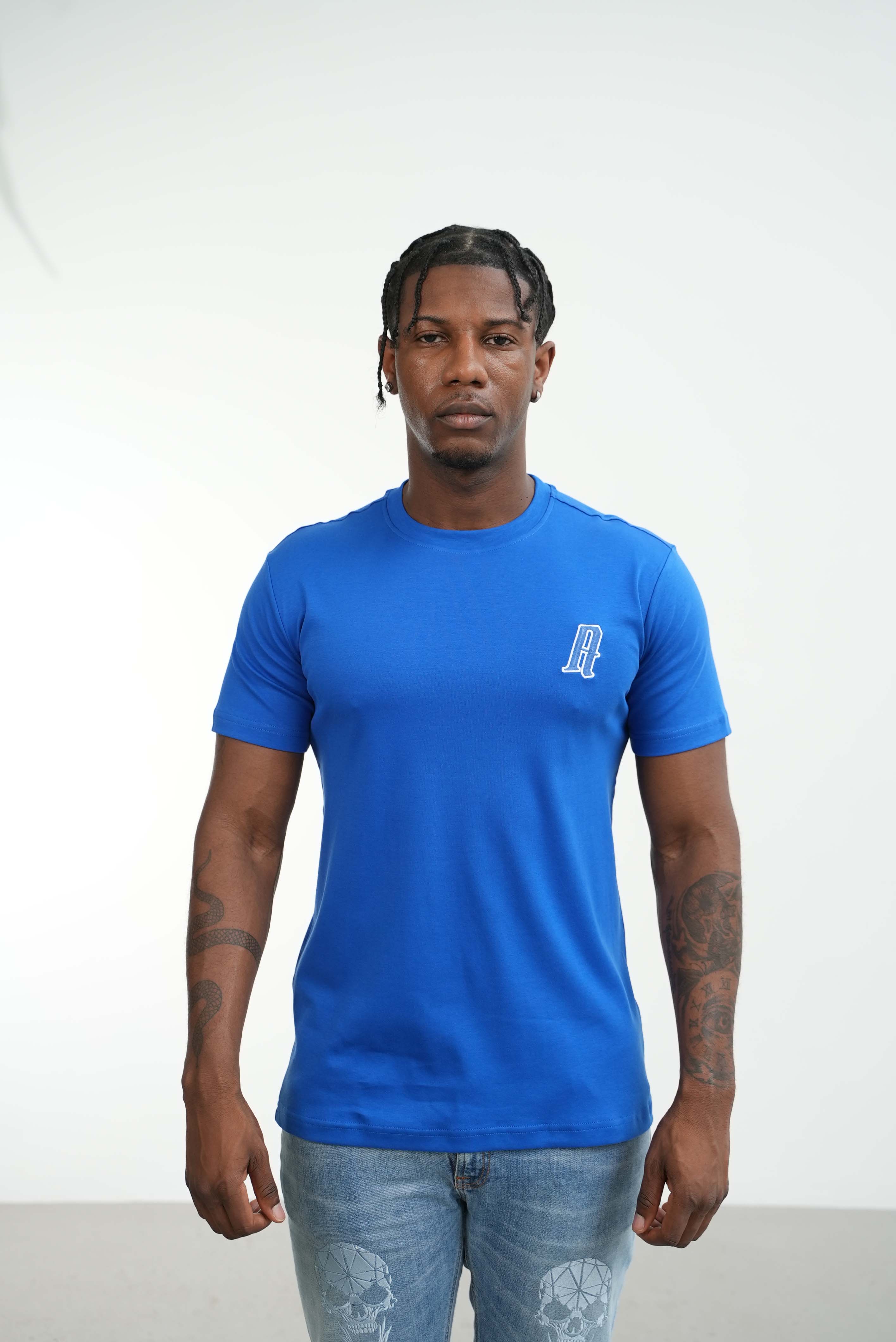 Amico embroidery luxury Tee Blue - Image 15
