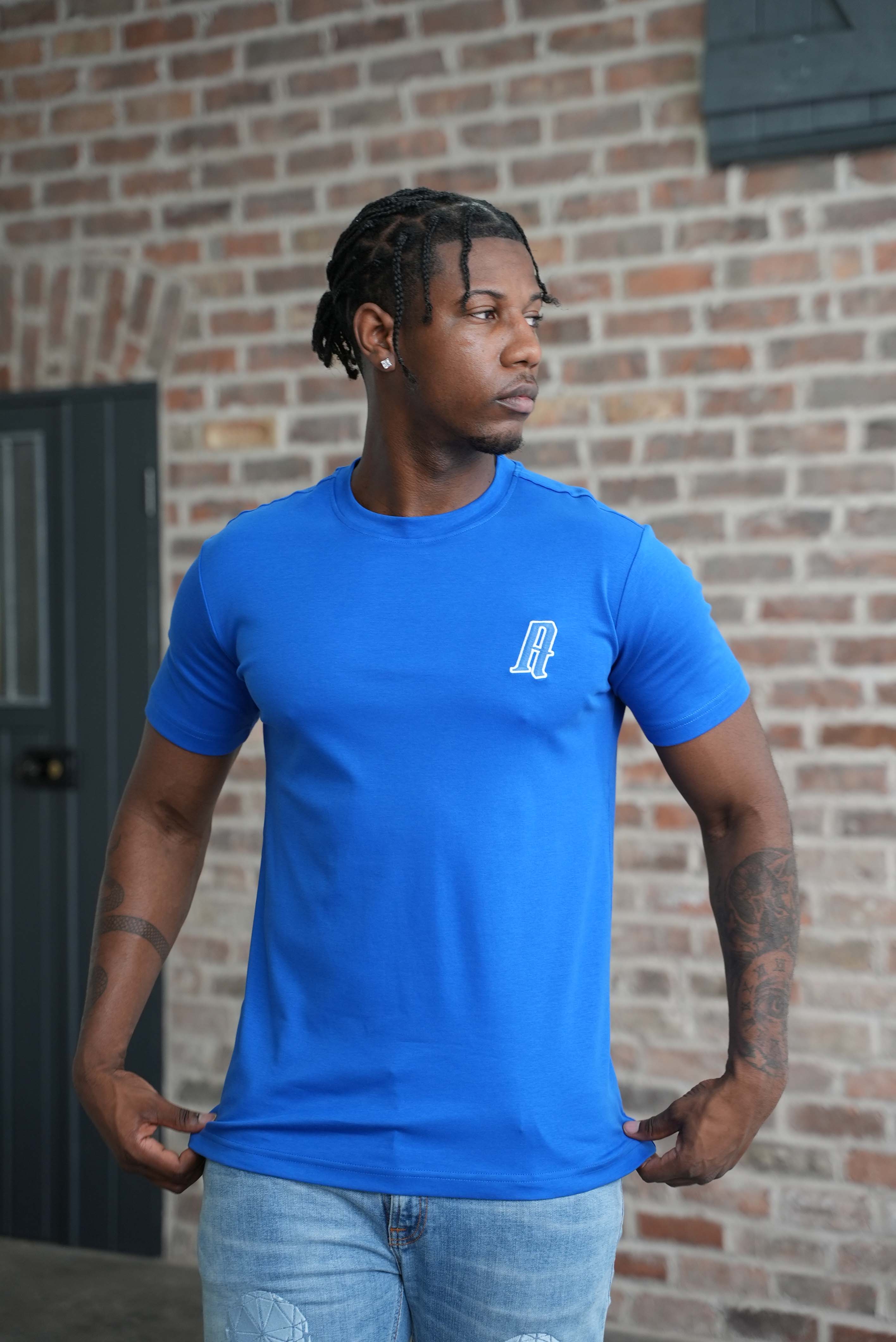 Amico embroidery luxury Tee Blue - Image 18