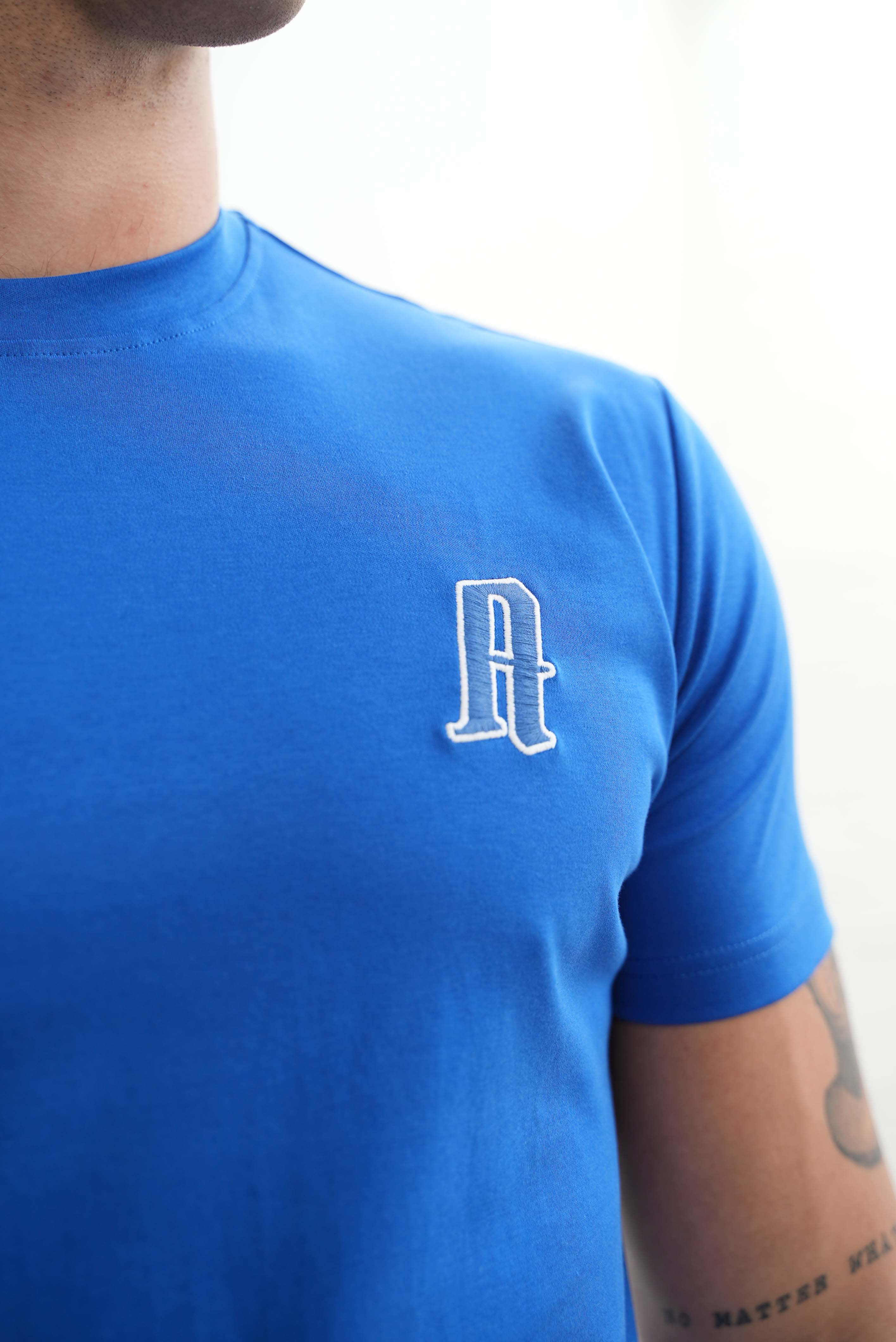 Amico embroidery luxury Tee Blue - Image 4