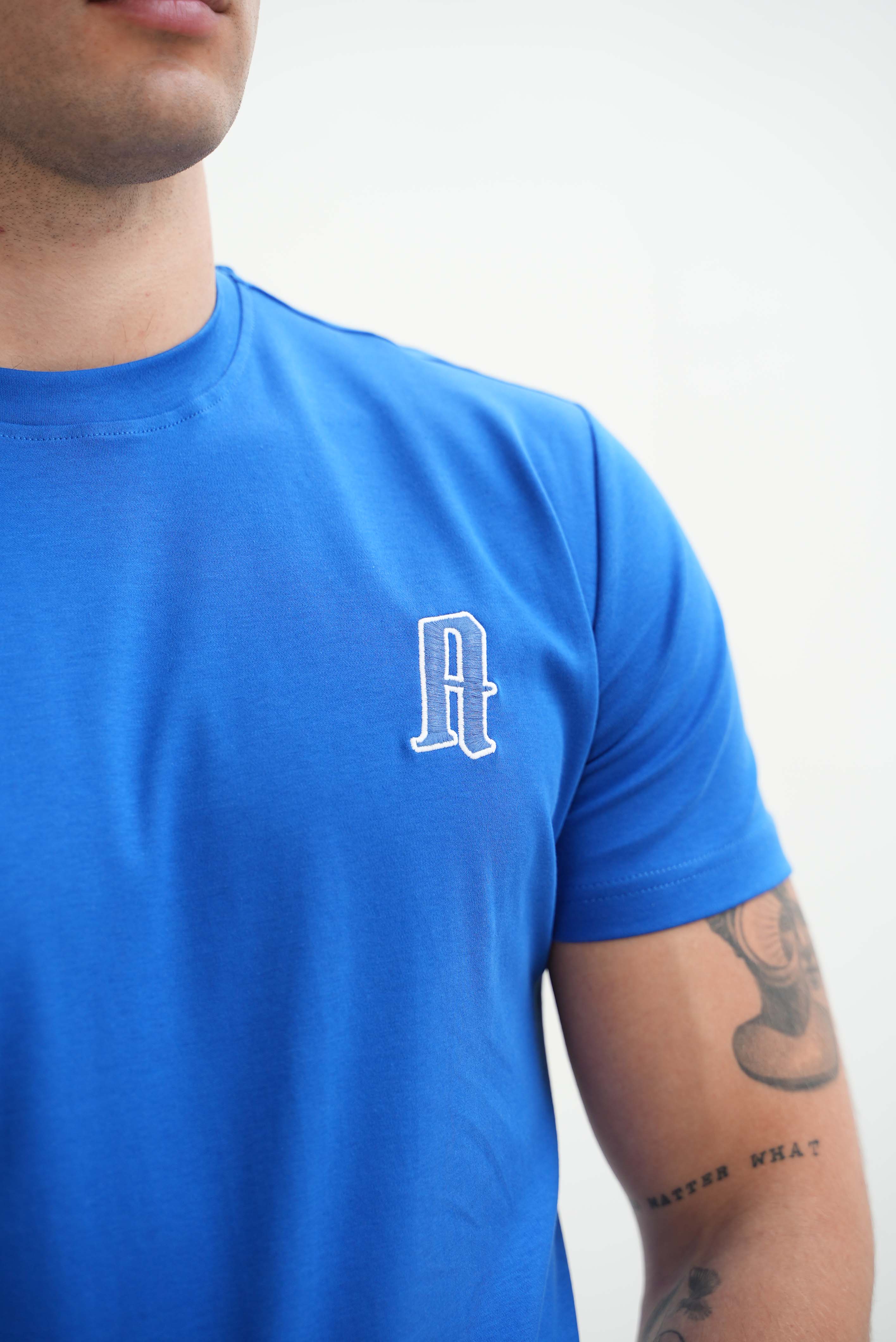 Amico embroidery luxury Tee Blue - Image 7