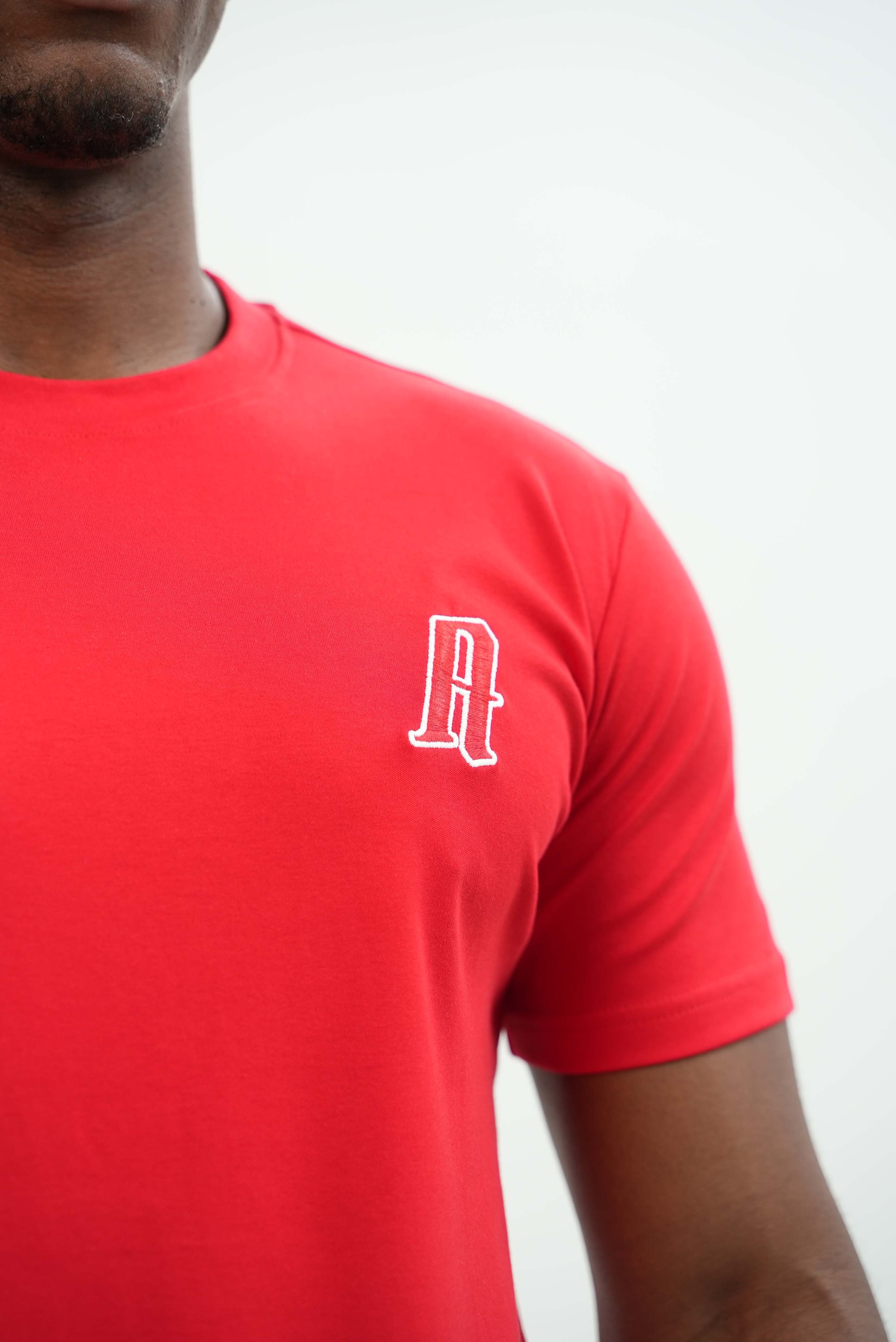 Amico embroidery luxury Tee Red - Image 10