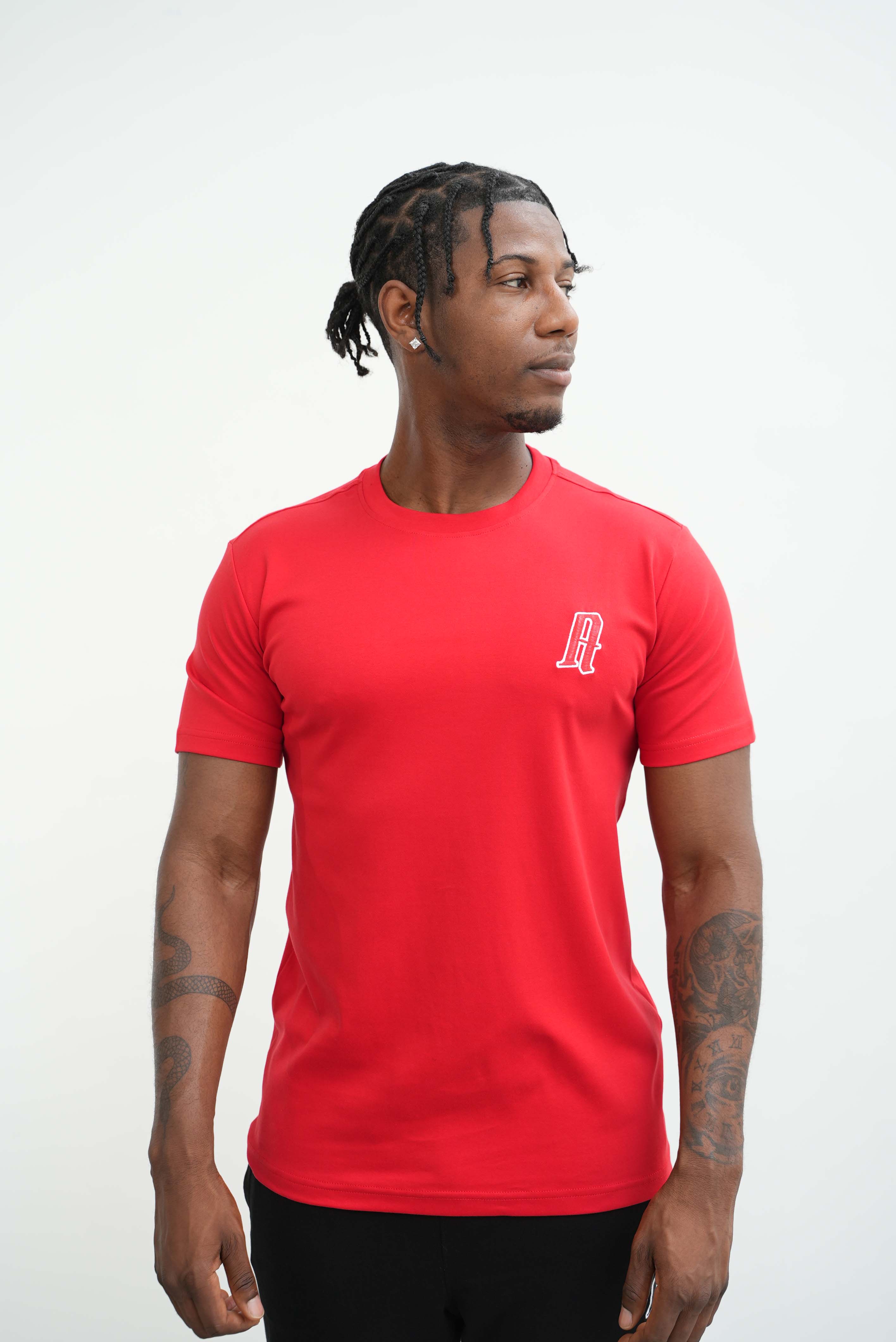 Amico embroidery luxury Tee Red - Image 14