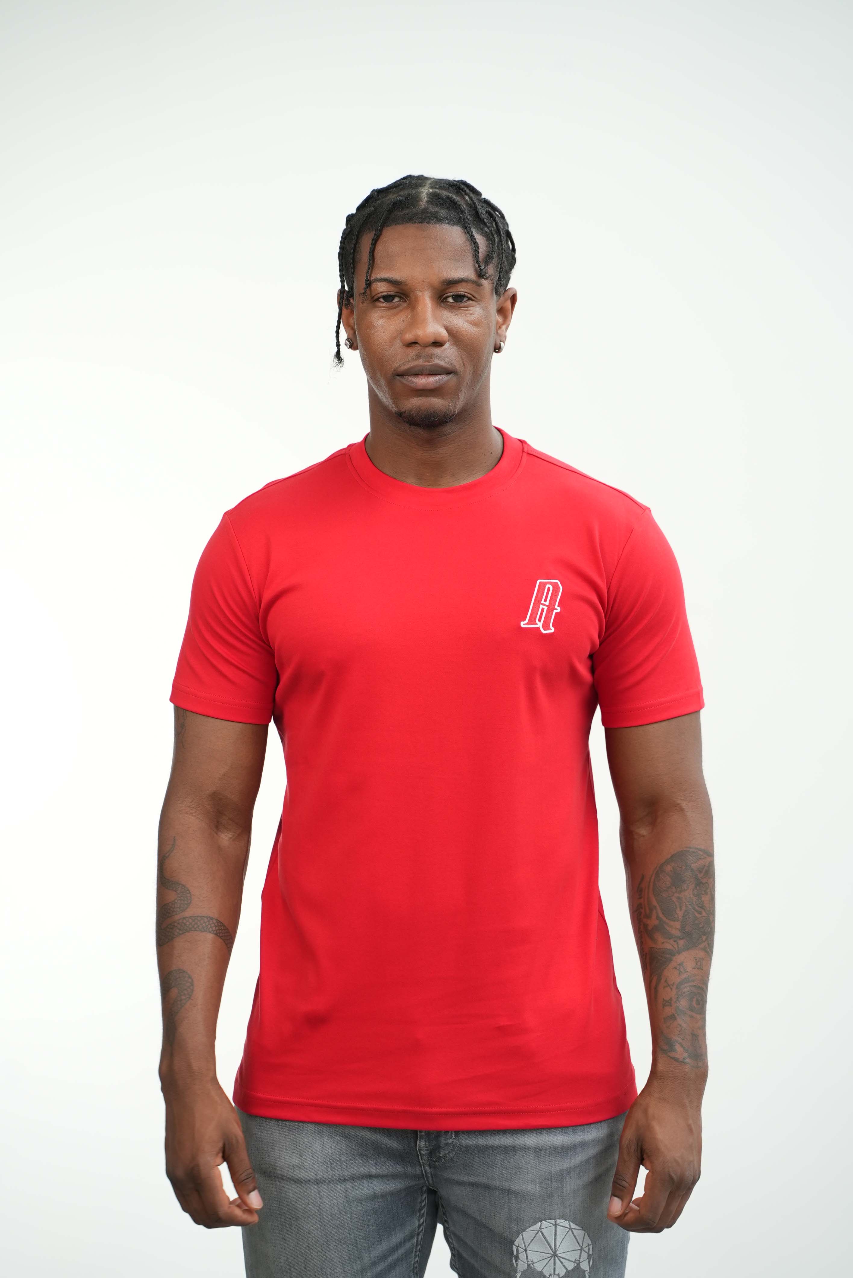 Amico embroidery luxury Tee Red - Image 8