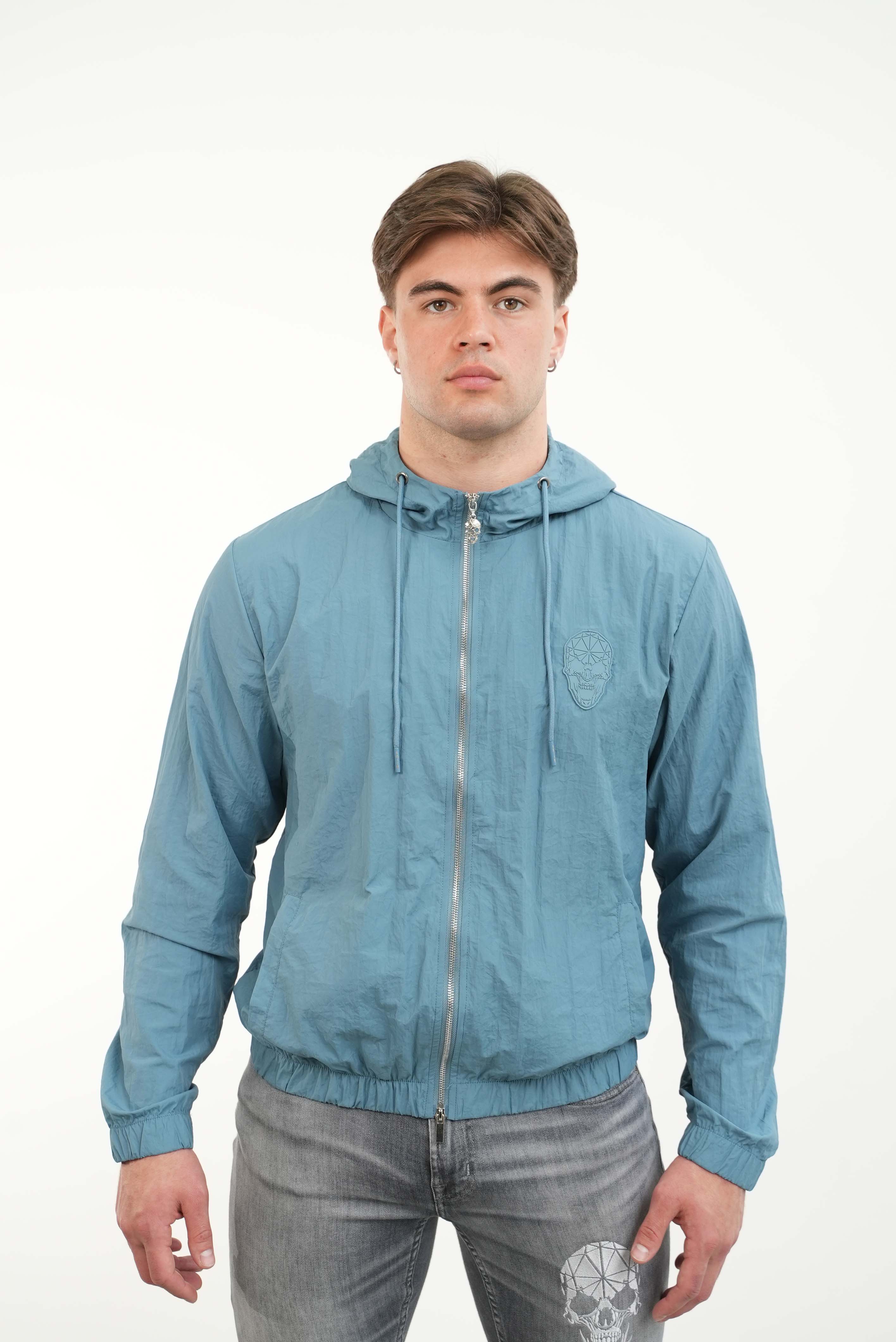 Amico skull badge windbreaker Steel Blue - Image 4