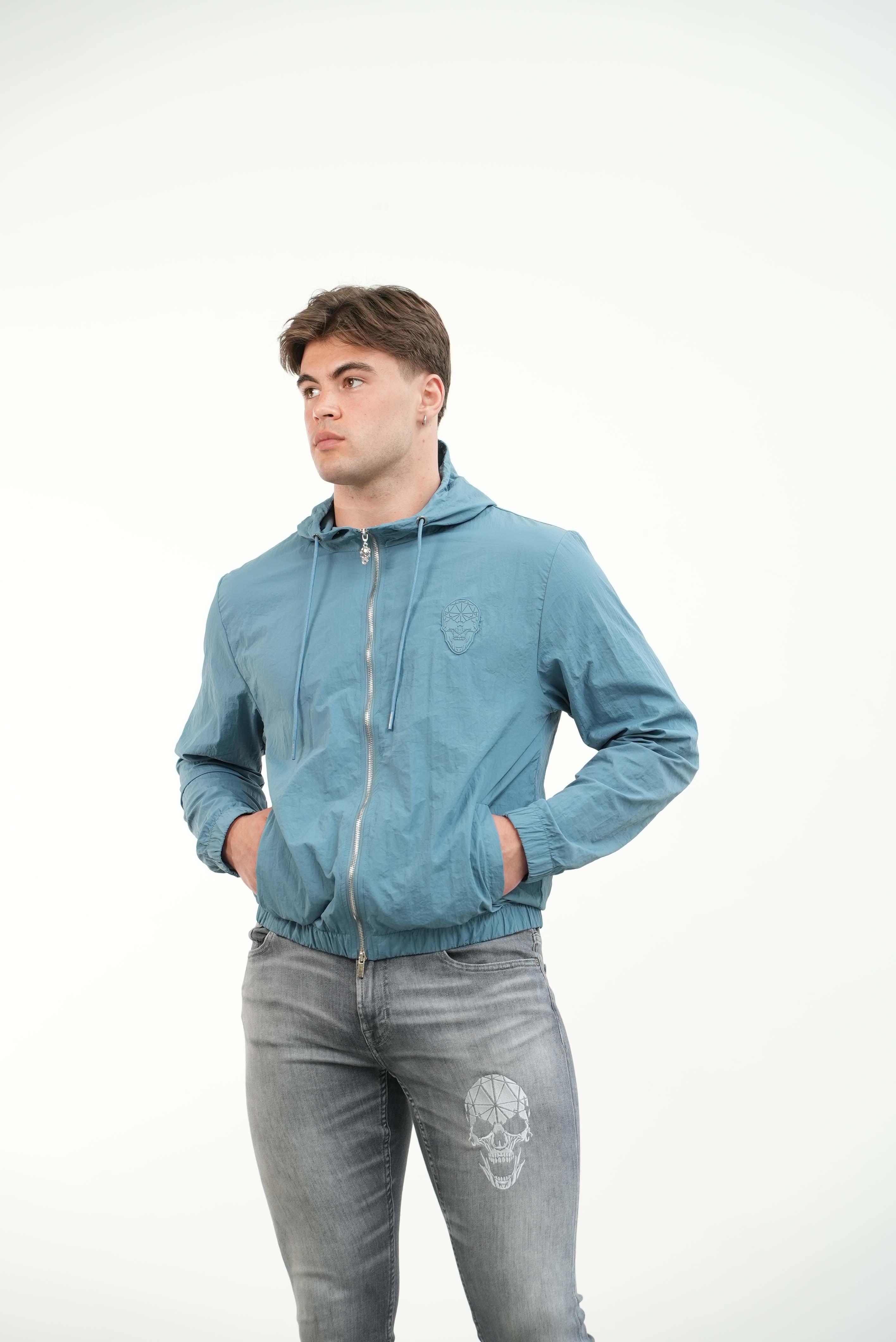 Amico skull badge windbreaker Steel Blue - Image 5