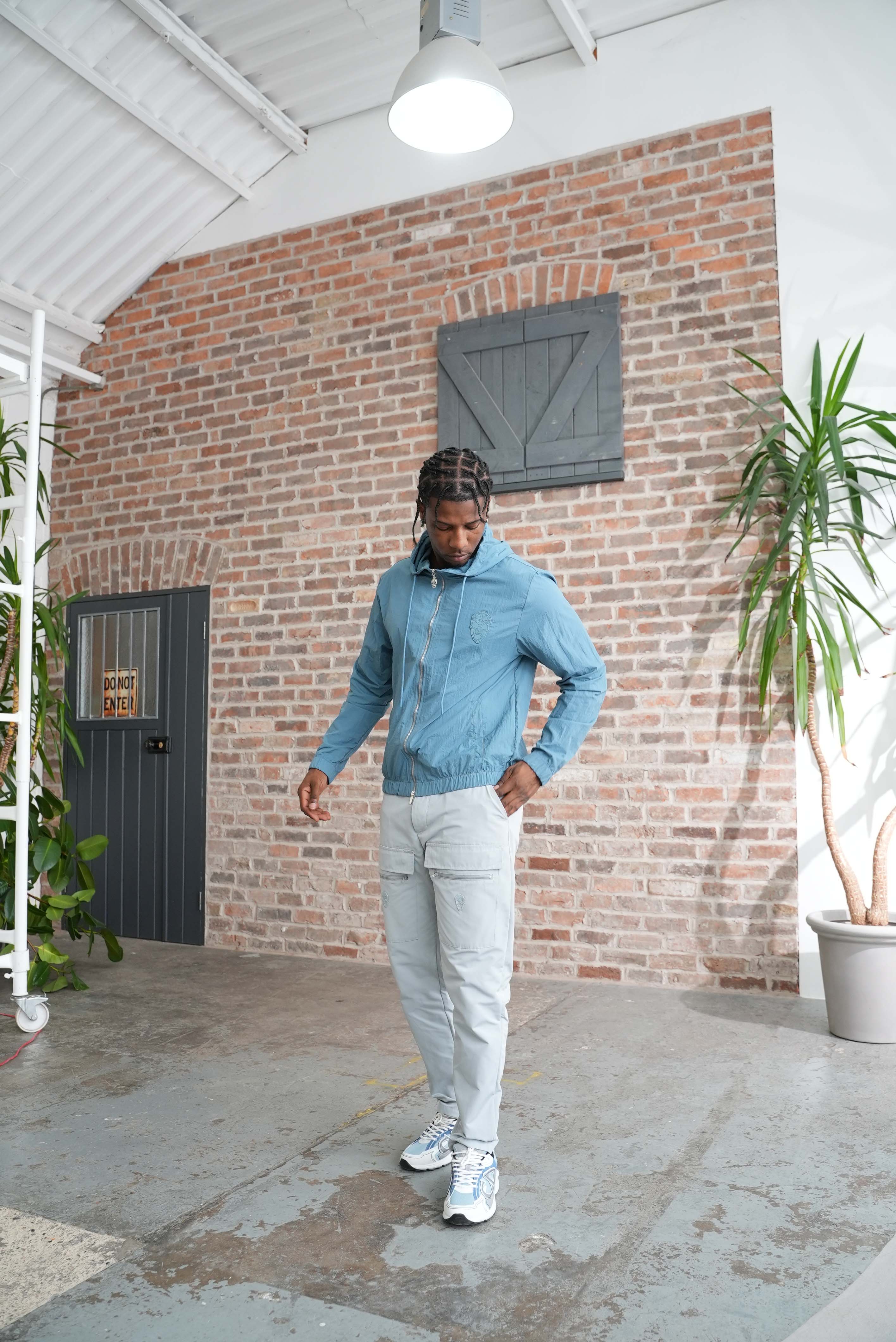 Amico skull badge windbreaker Steel Blue - Image 8