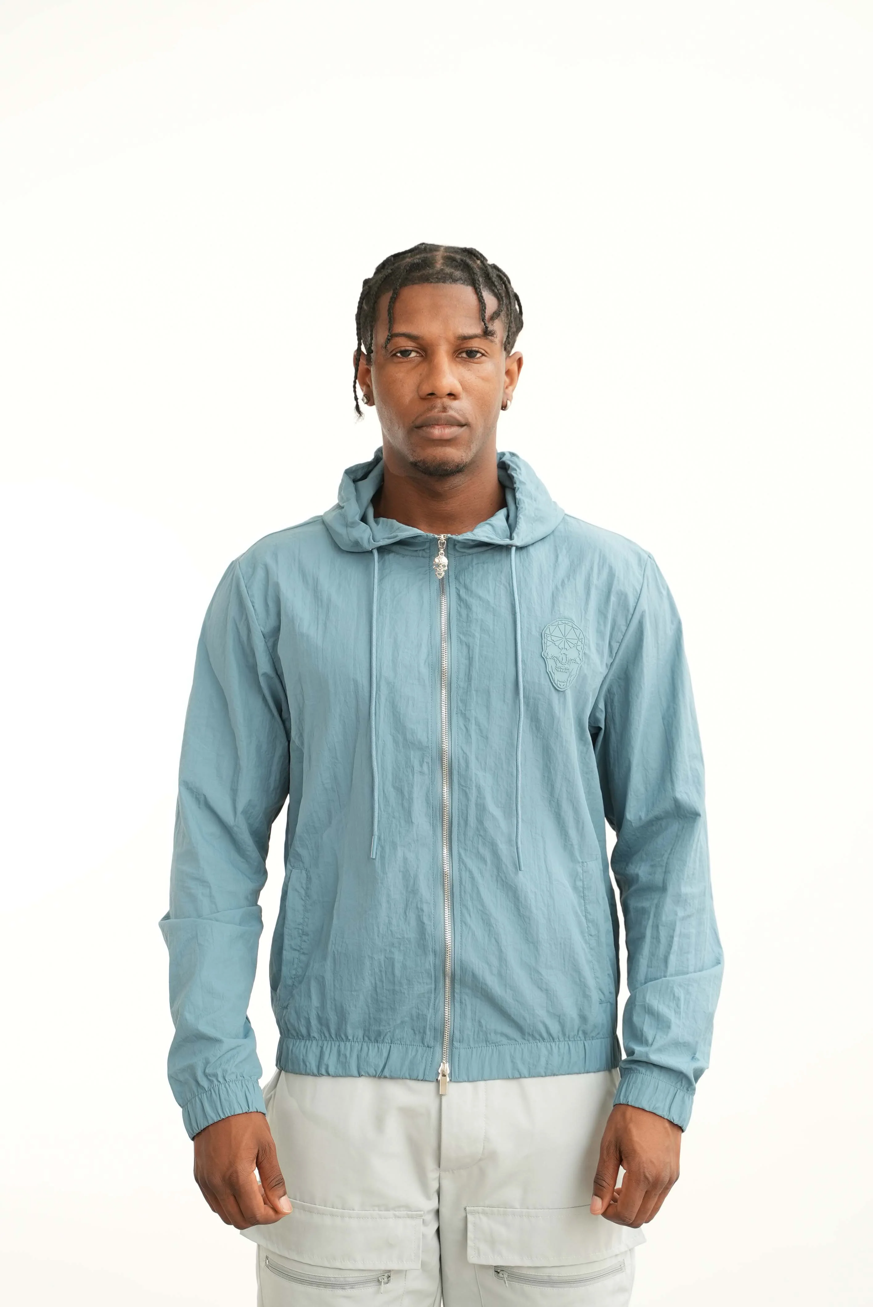 Amico skull badge windbreaker Steel Blue - Image 9