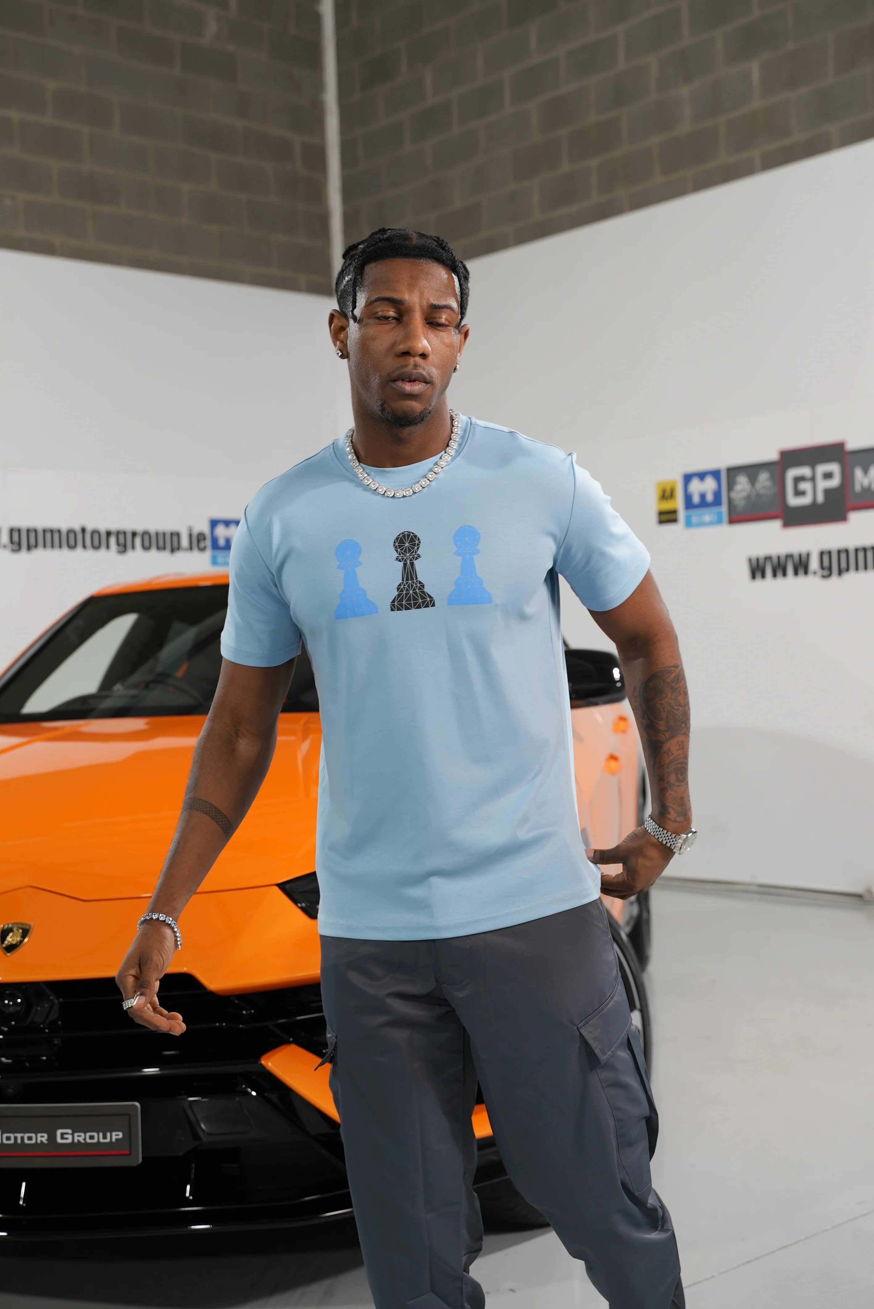 Amico Tri-Pawn Baby Blue Blue/Black Tee - Image 13