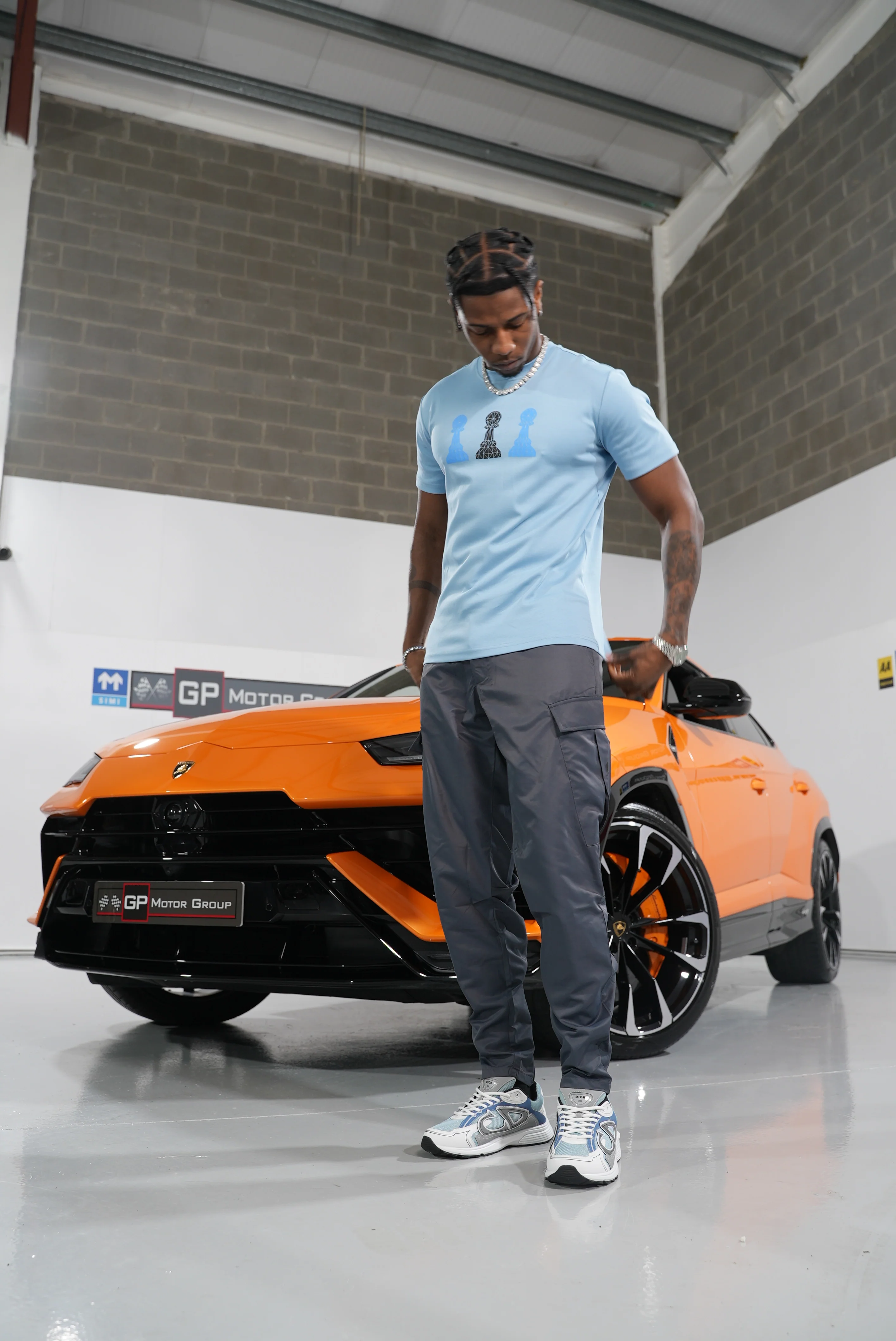 Amico Tri-Pawn Baby Blue Blue/Black Tee - Image 4