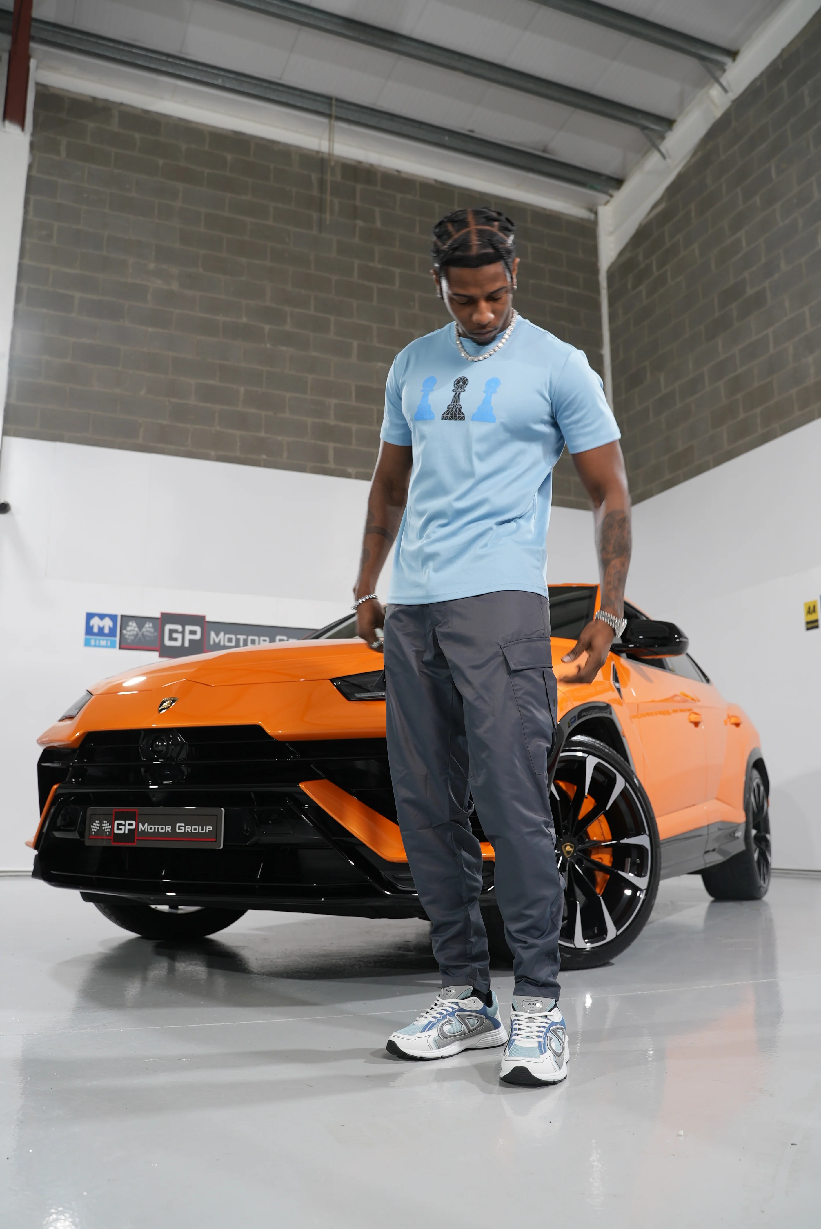 Amico Tri-Pawn Baby Blue Blue/Black Tee - Image 5