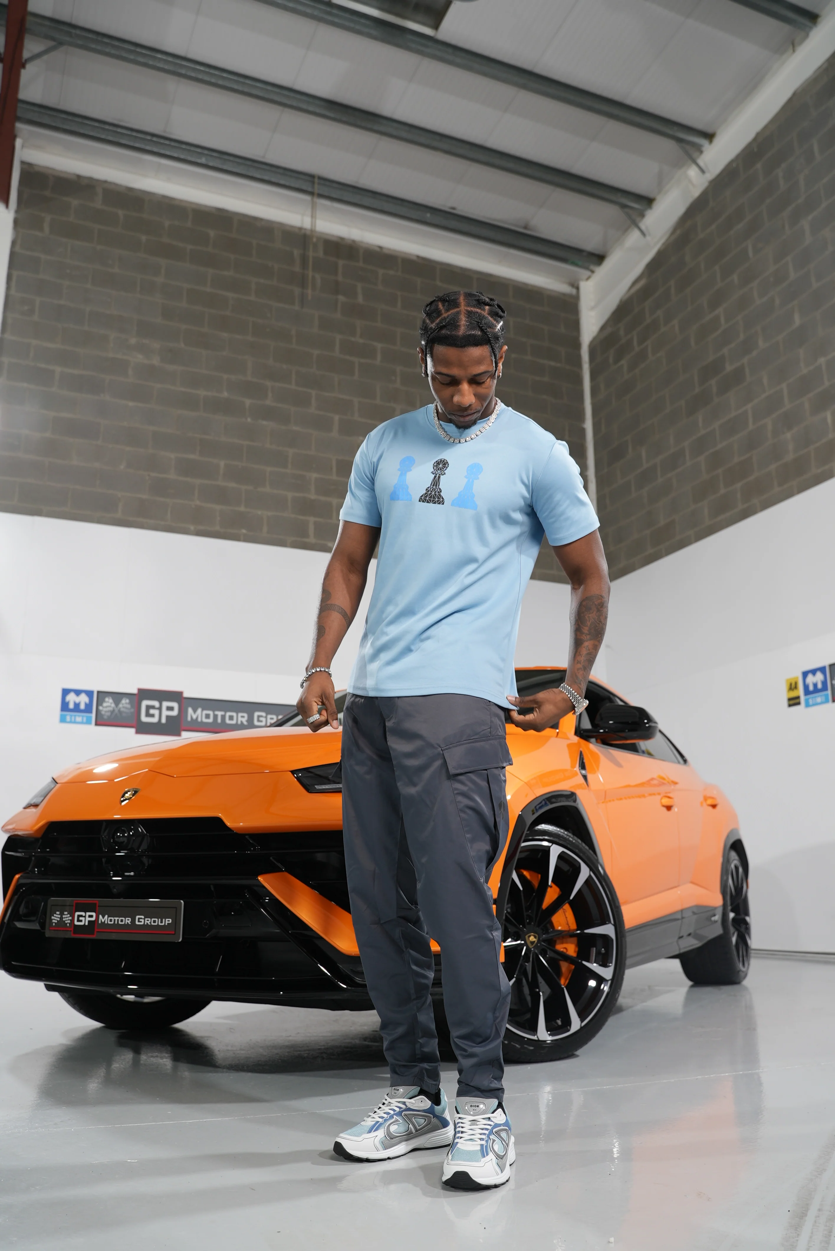 Amico Tri-Pawn Baby Blue Blue/Black Tee - Image 6