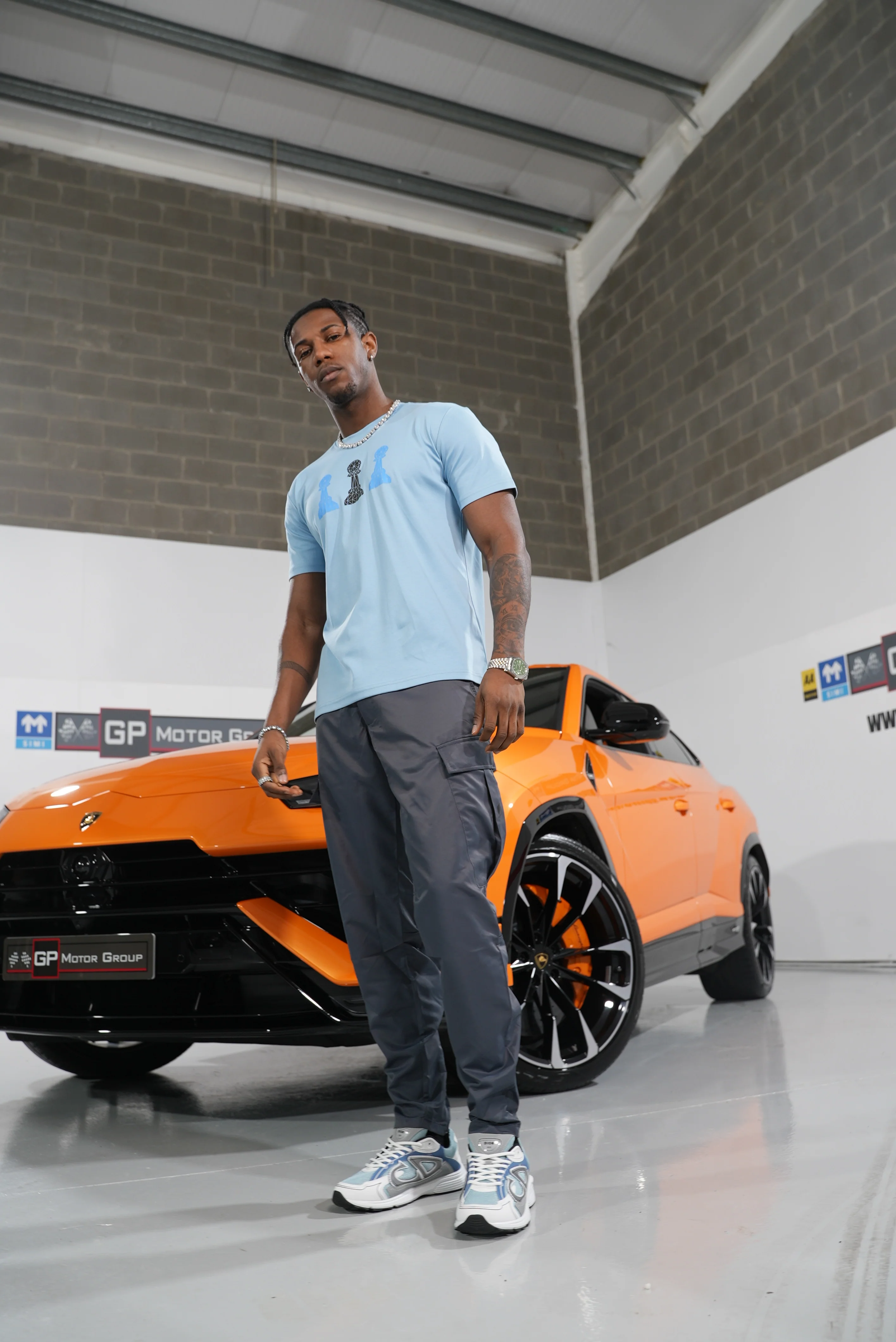 Amico Tri-Pawn Baby Blue Blue/Black Tee - Image 7