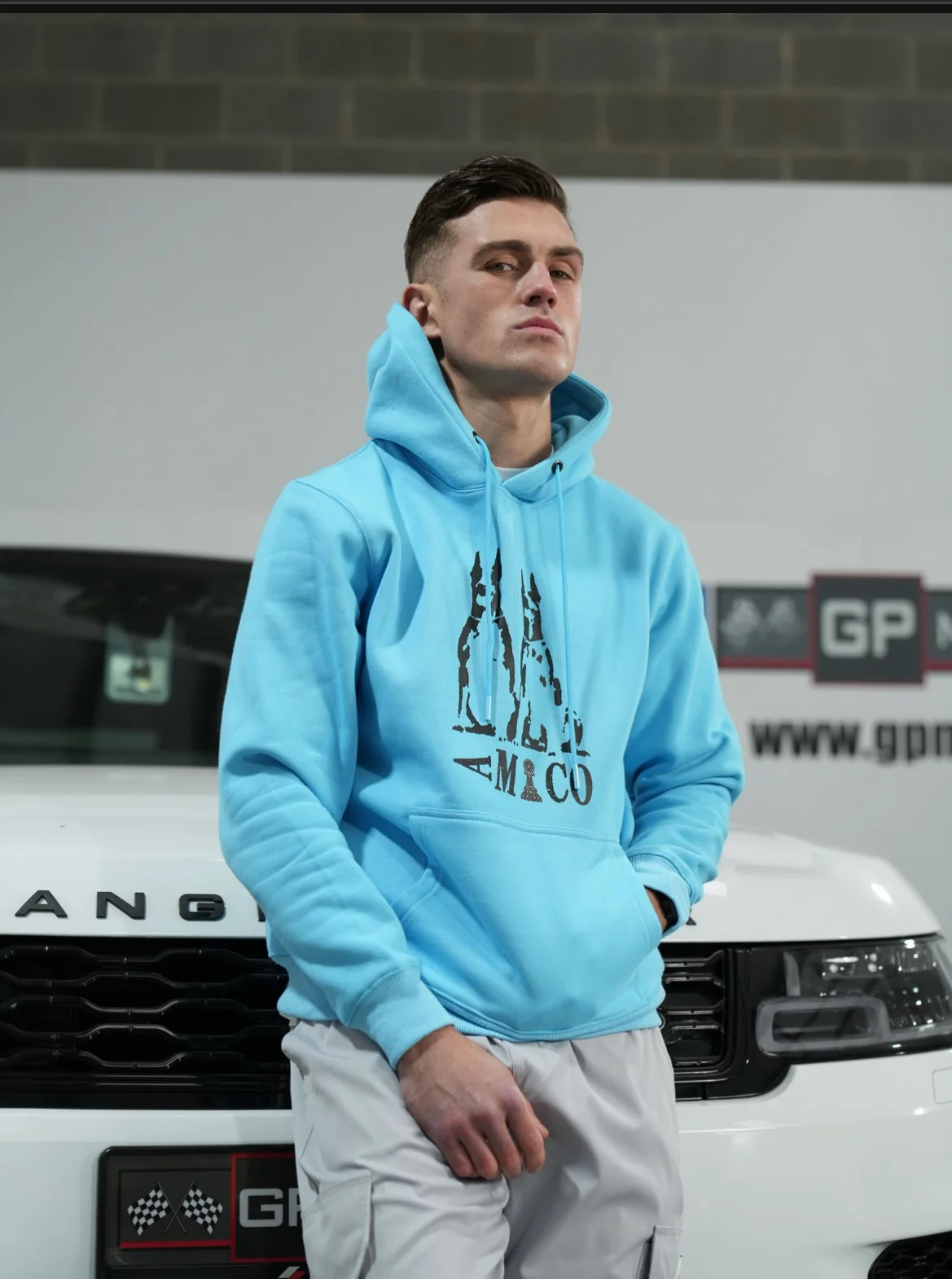 Amico Two Dog Hoodie Baby Blue - Image 4