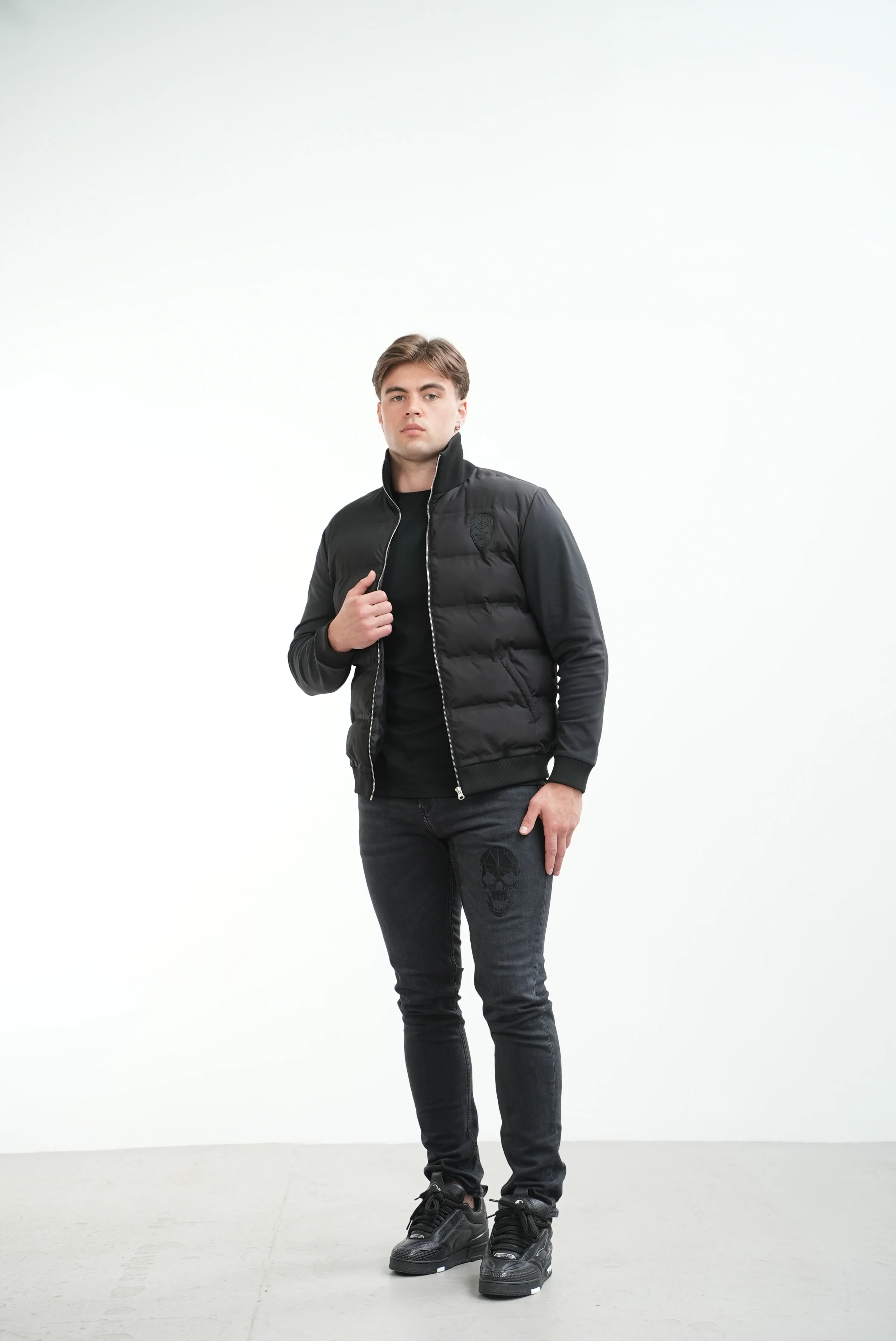 Black Two Pattern Light Weight Jacket - Image 5