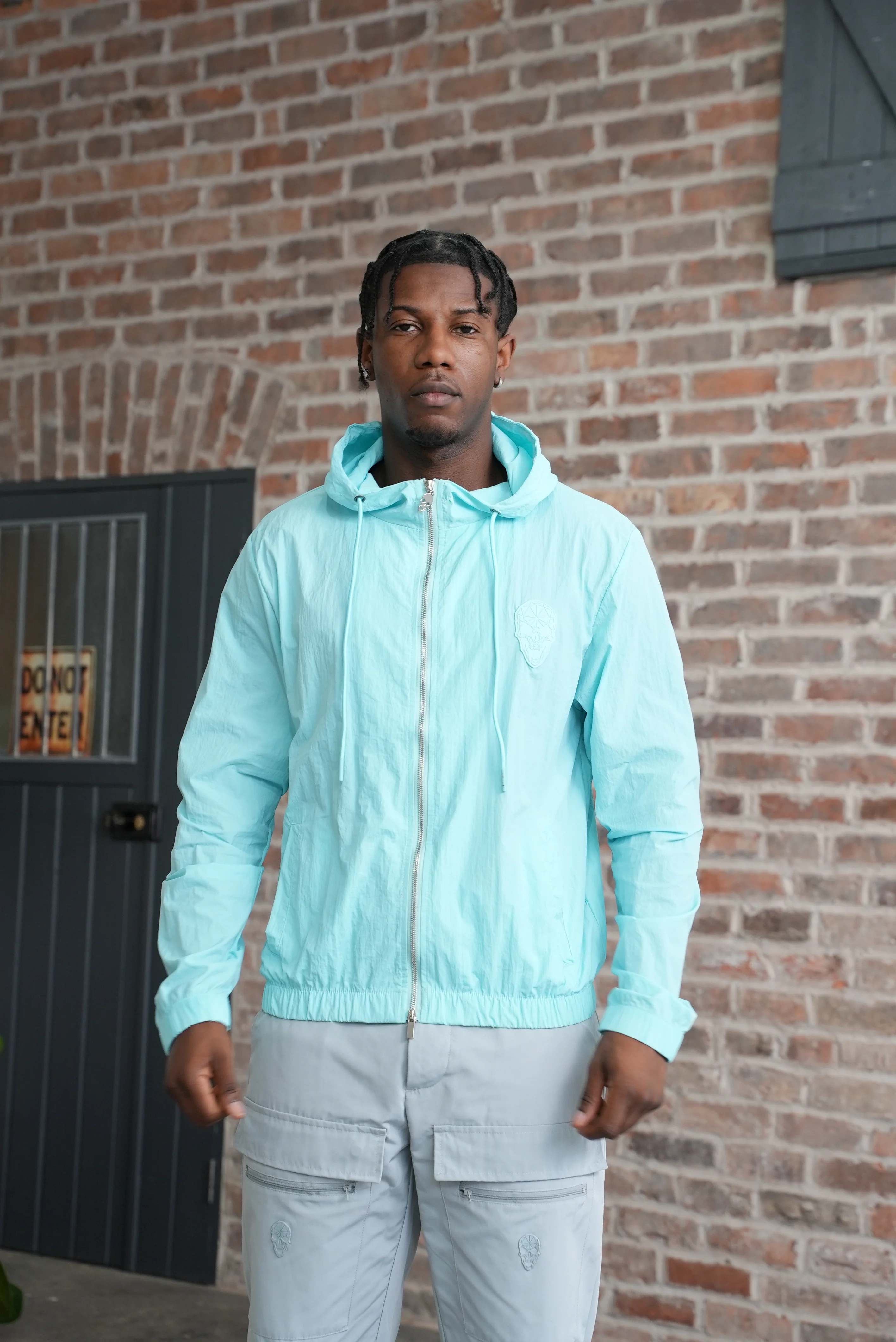 Men's Amico Double Skull Badge Cargos Grey - Image 10