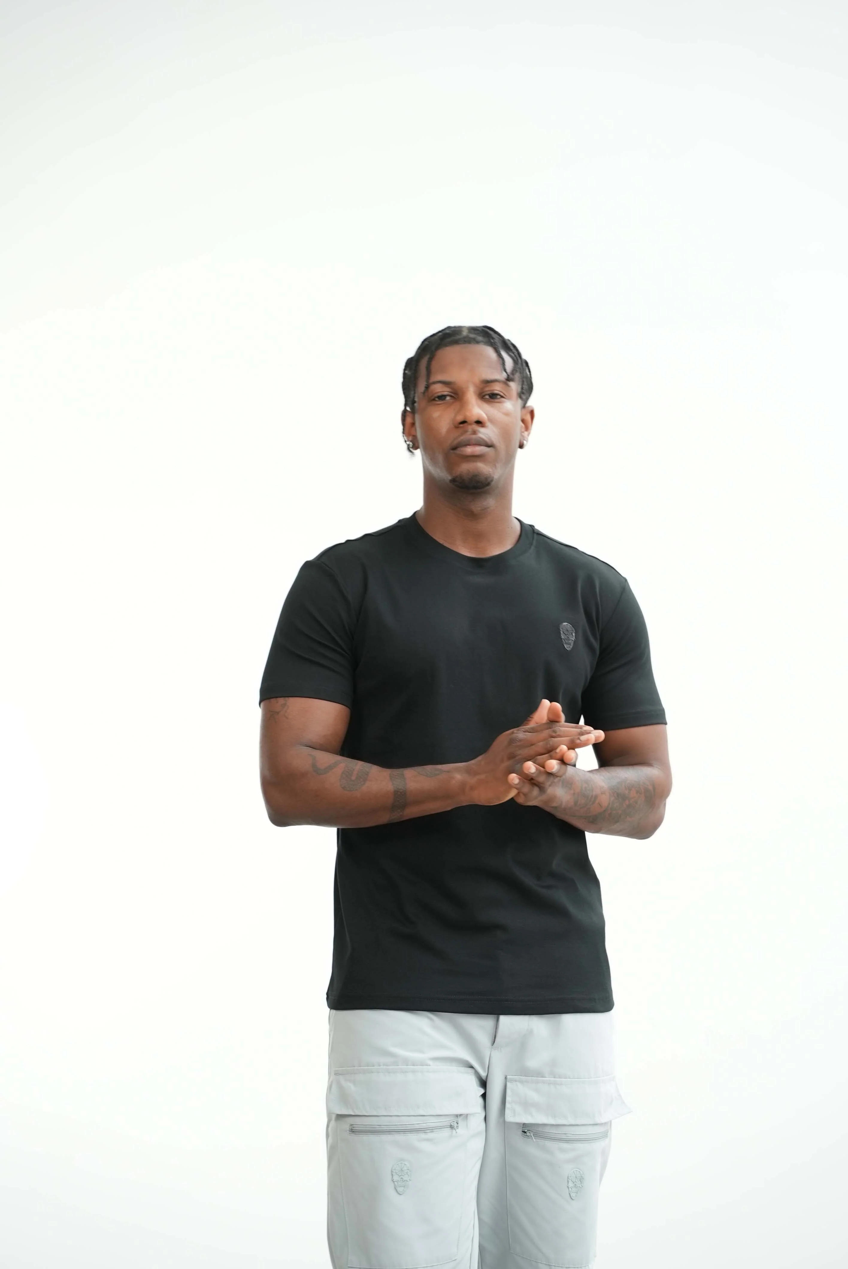 Men's Amico Double Skull Badge Cargos Grey - Image 13