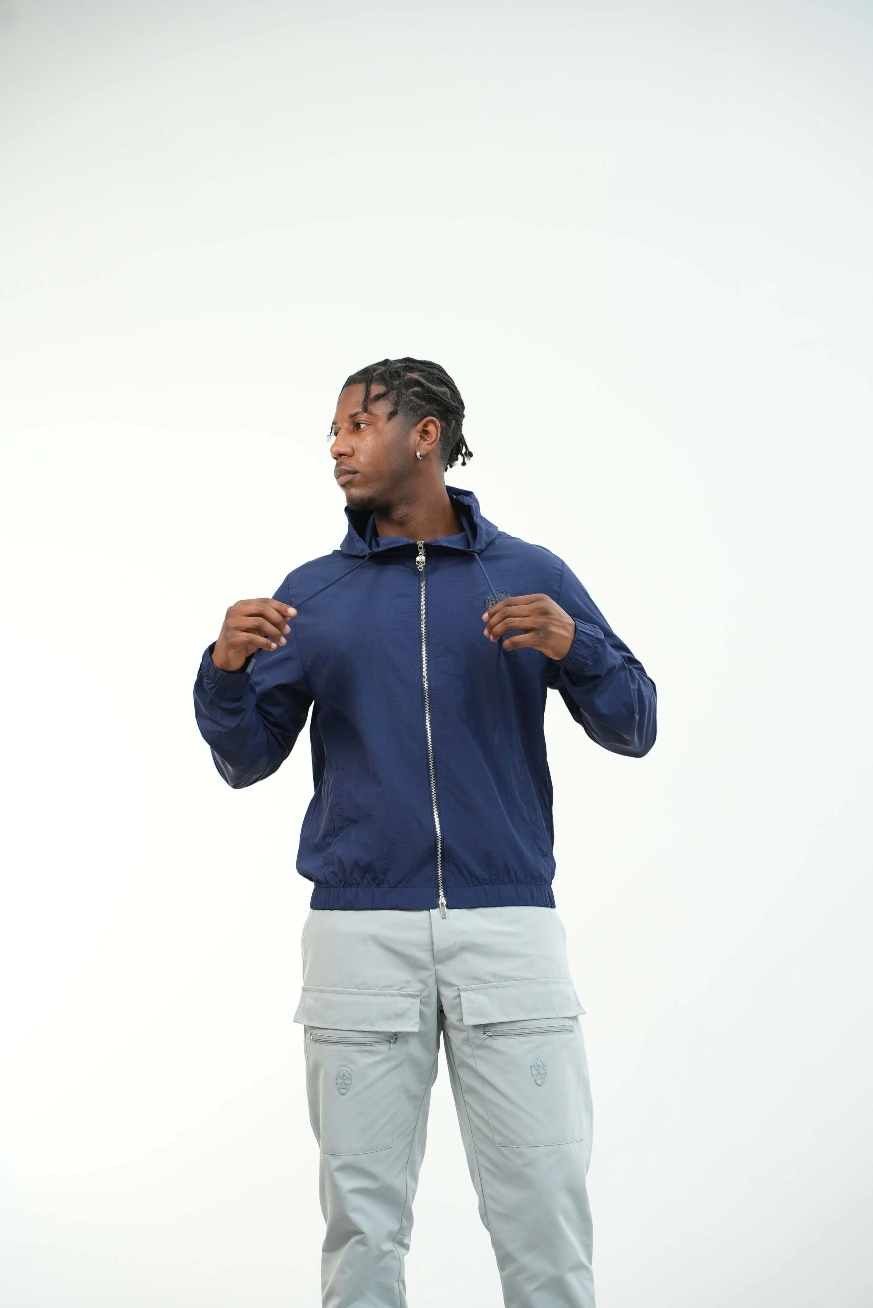 Men's Amico Double Skull Badge Cargos Grey - Image 4