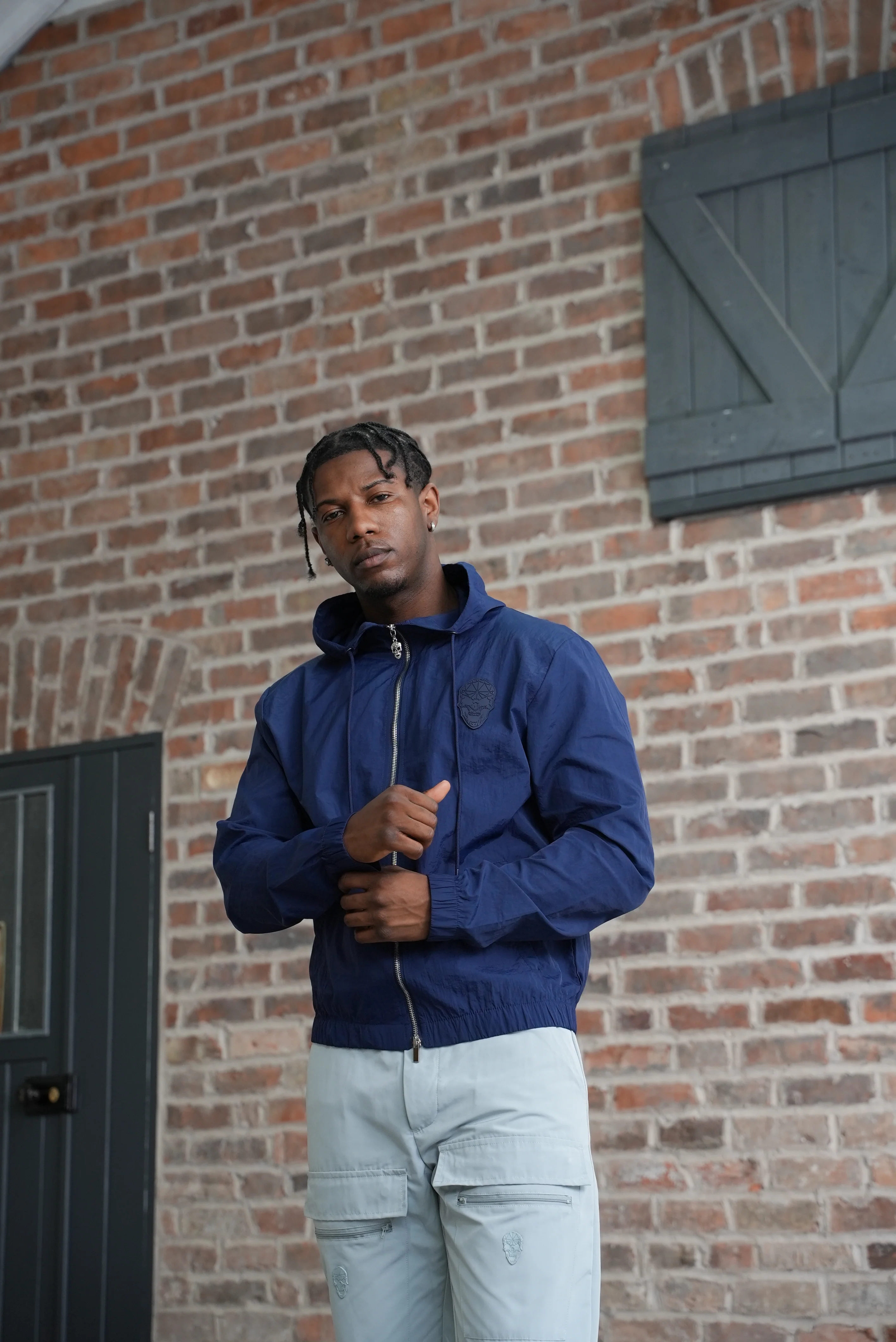 Men's Amico Double Skull Badge Cargos Grey - Image 6