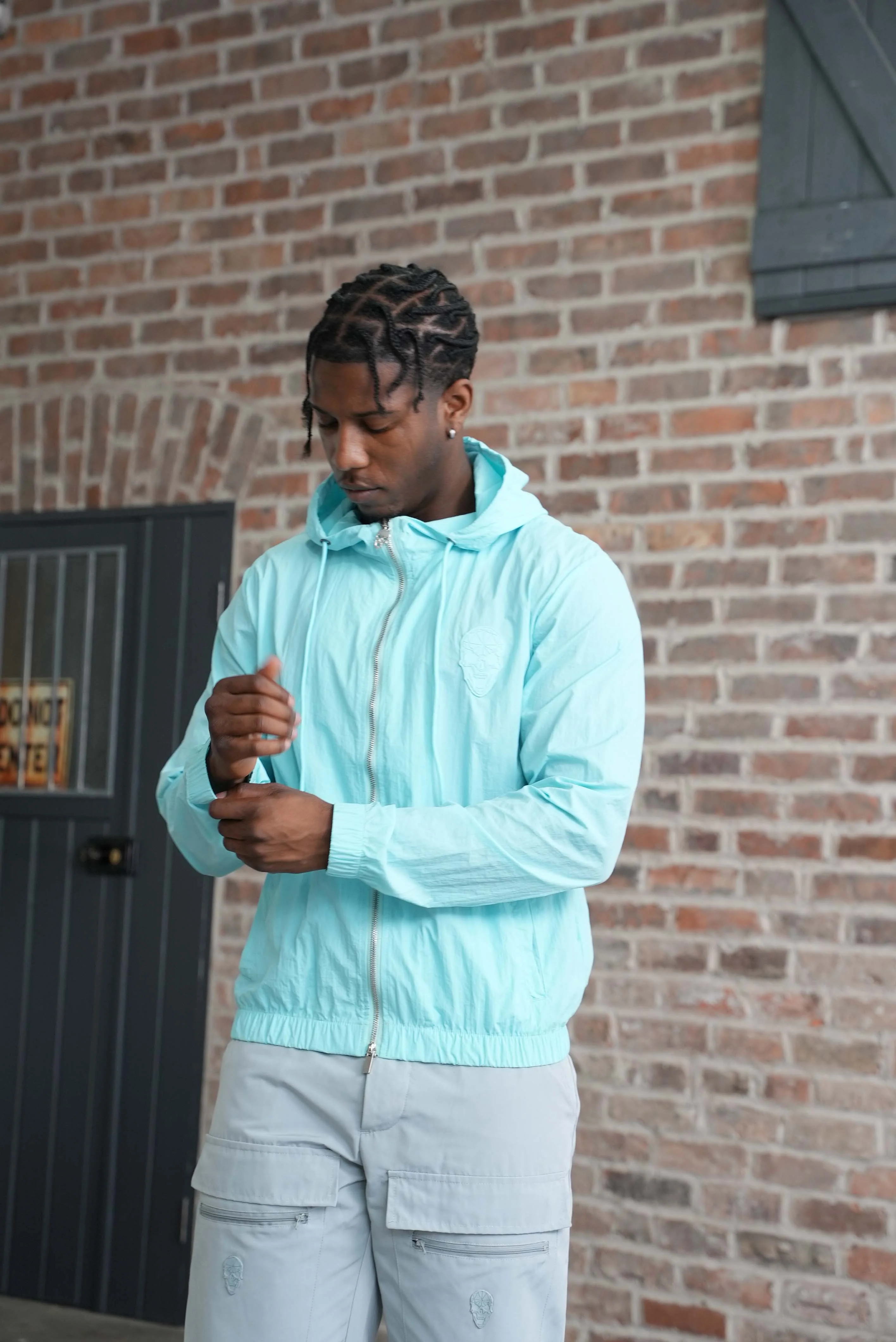 Men's Amico Double Skull Badge Cargos Grey - Image 7