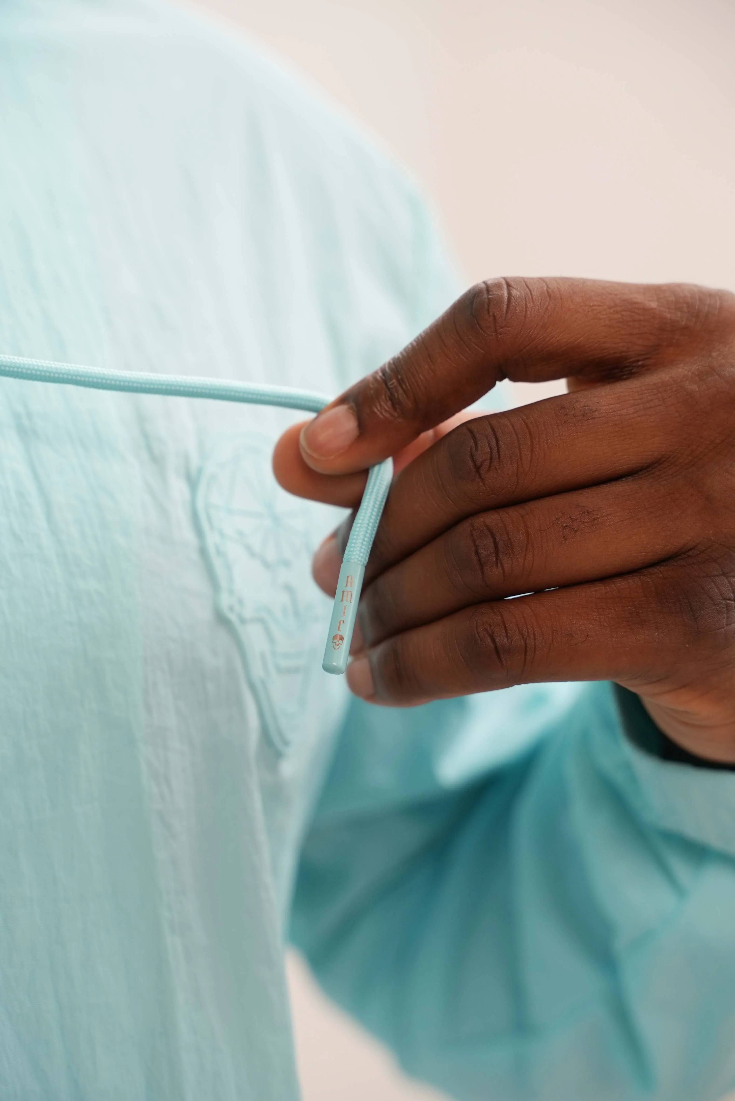 Men's Amico Skull Badge Windbreaker Baby Blue - Image 3