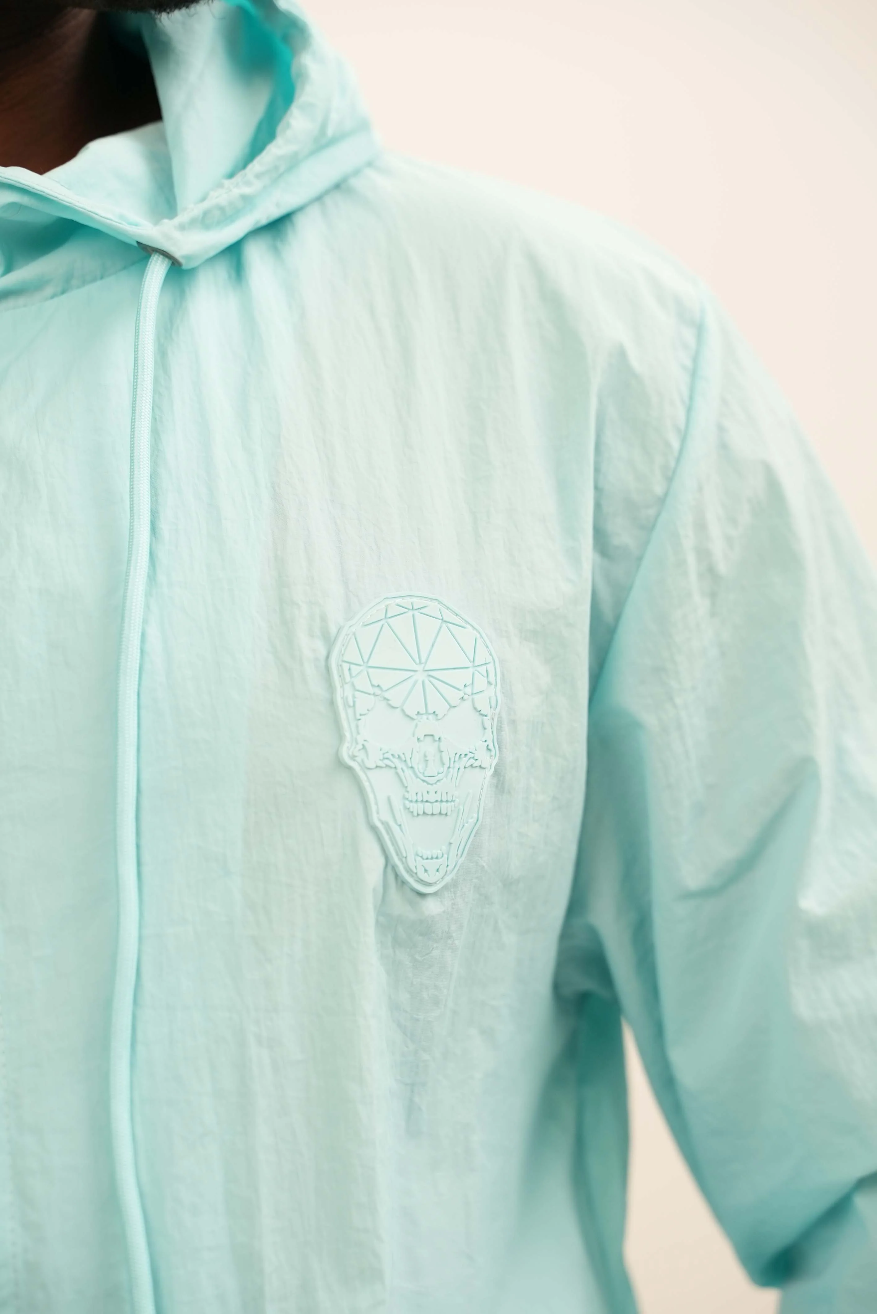 Men's Amico Skull Badge Windbreaker Baby Blue - Image 4