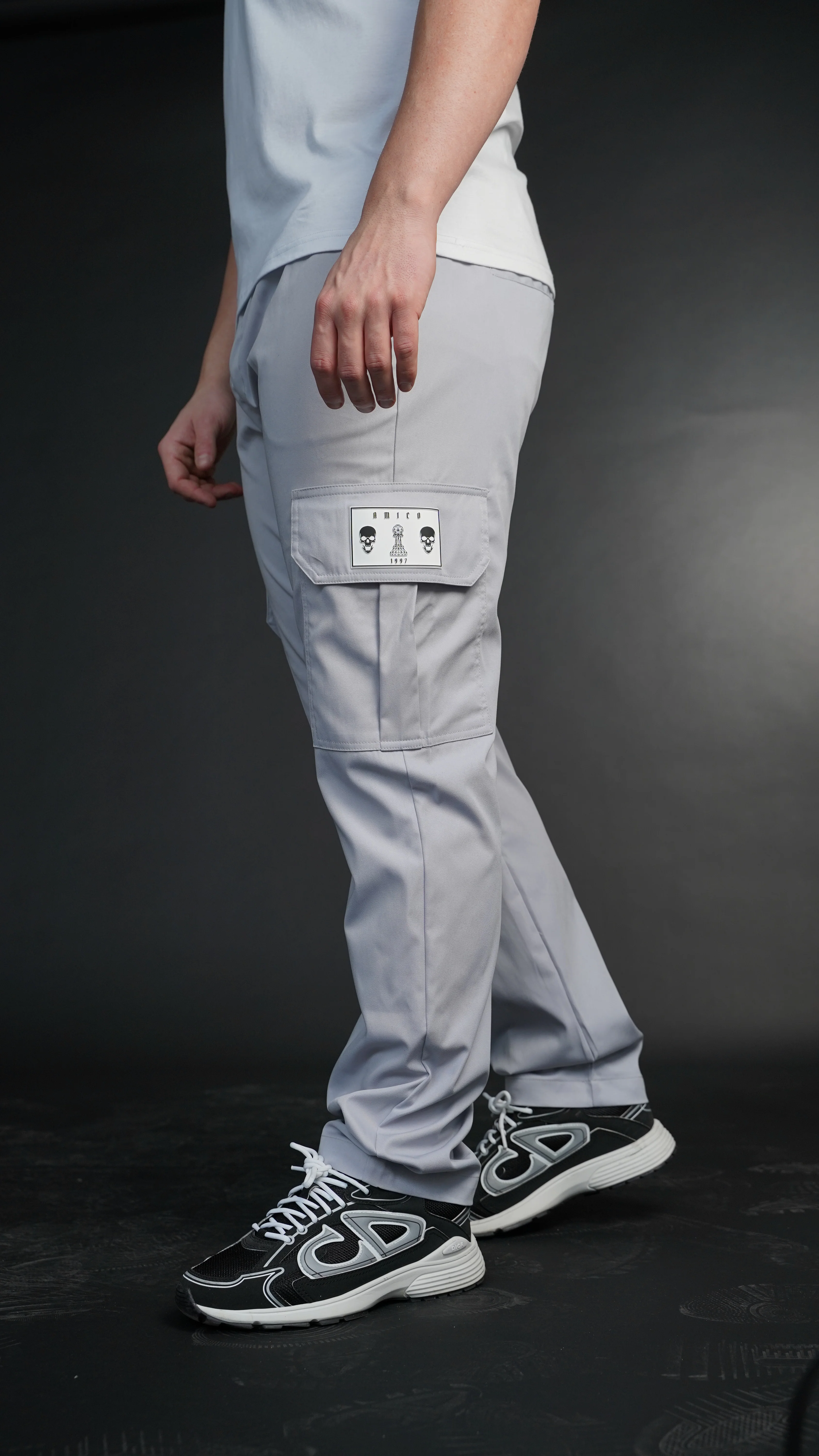 Men's Grey Cargo Bottoms - Image 4