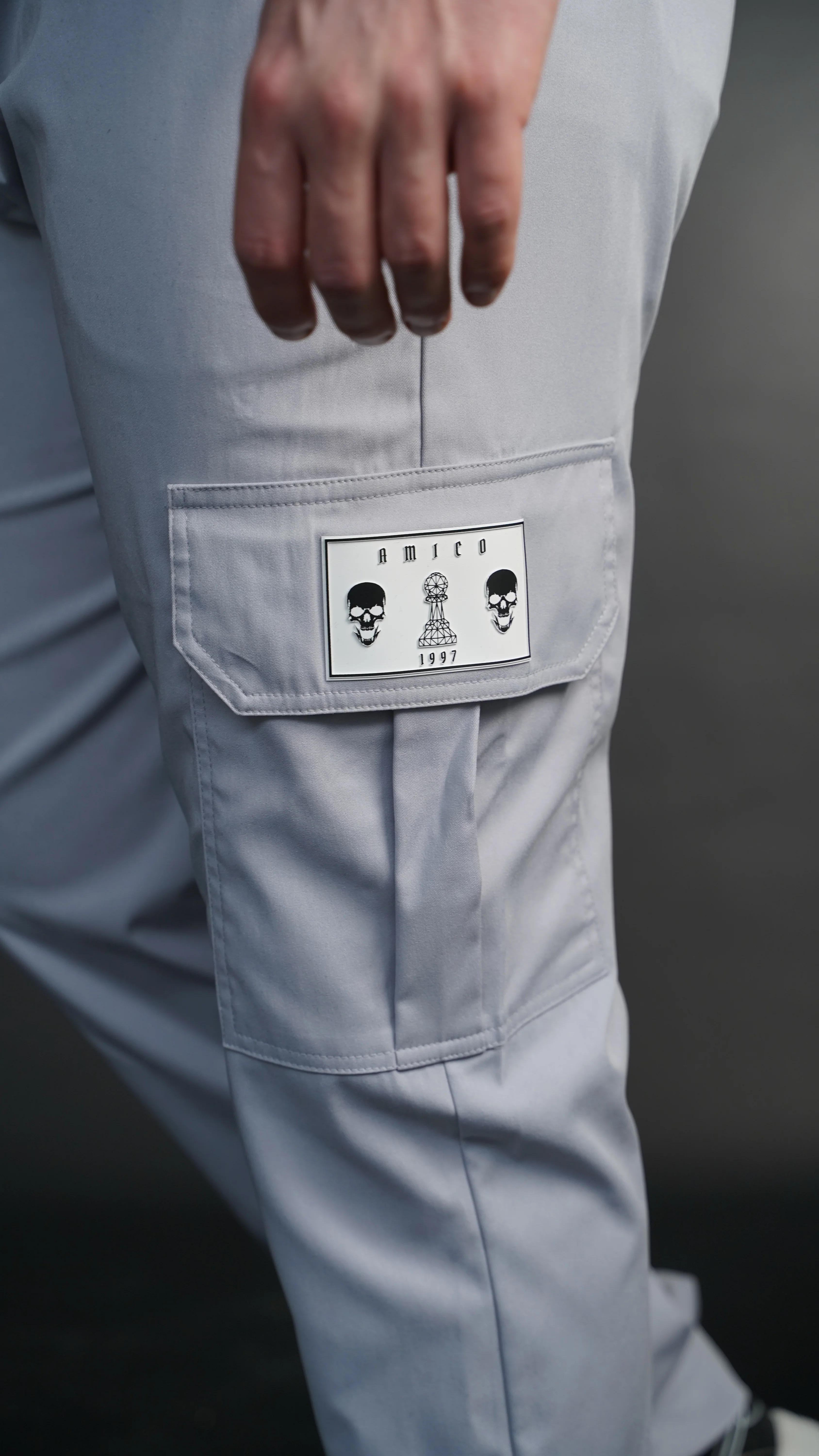 Men's Grey Cargo Bottoms - Image 5