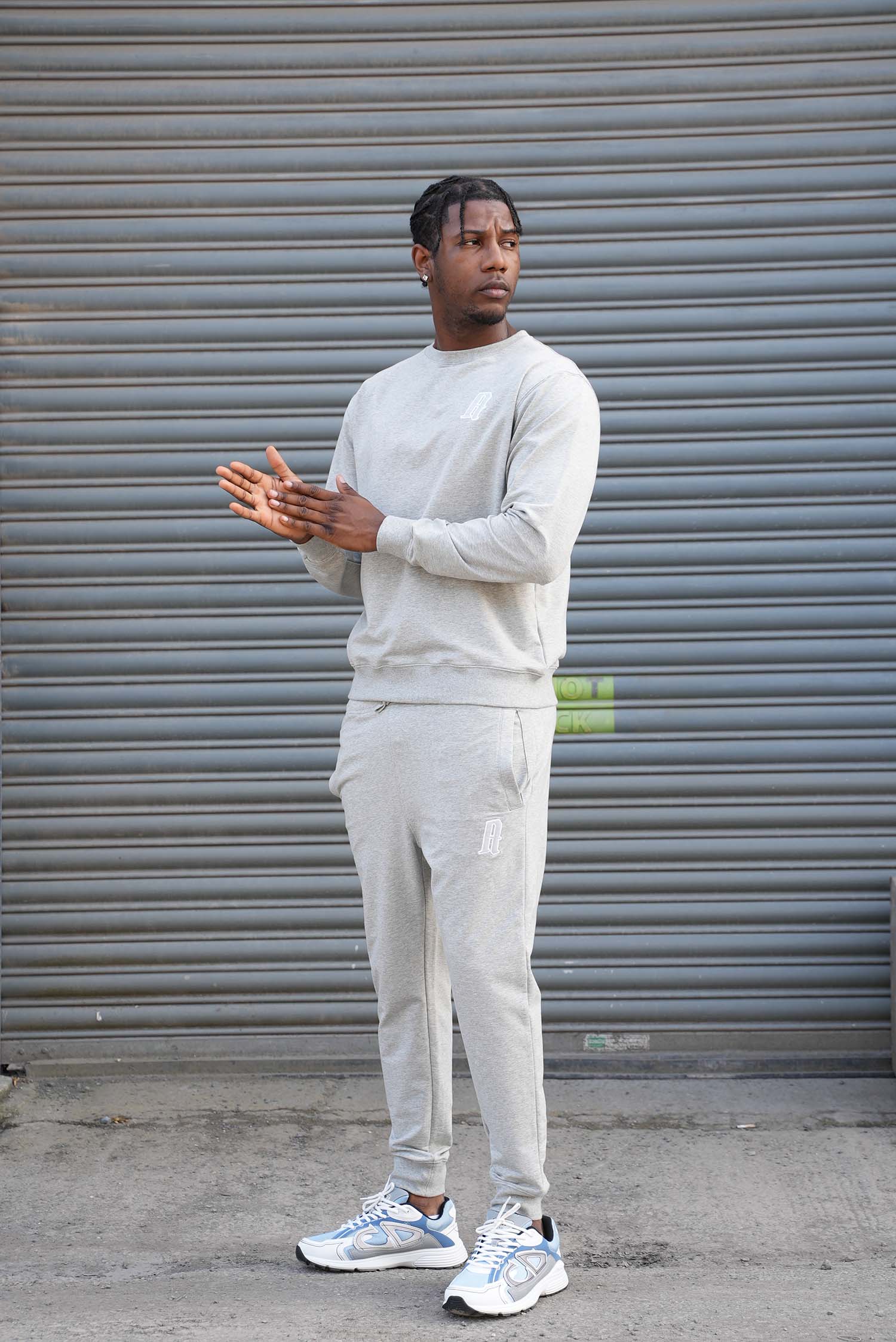 Men's Grey A Lettered Joggers - Image 8