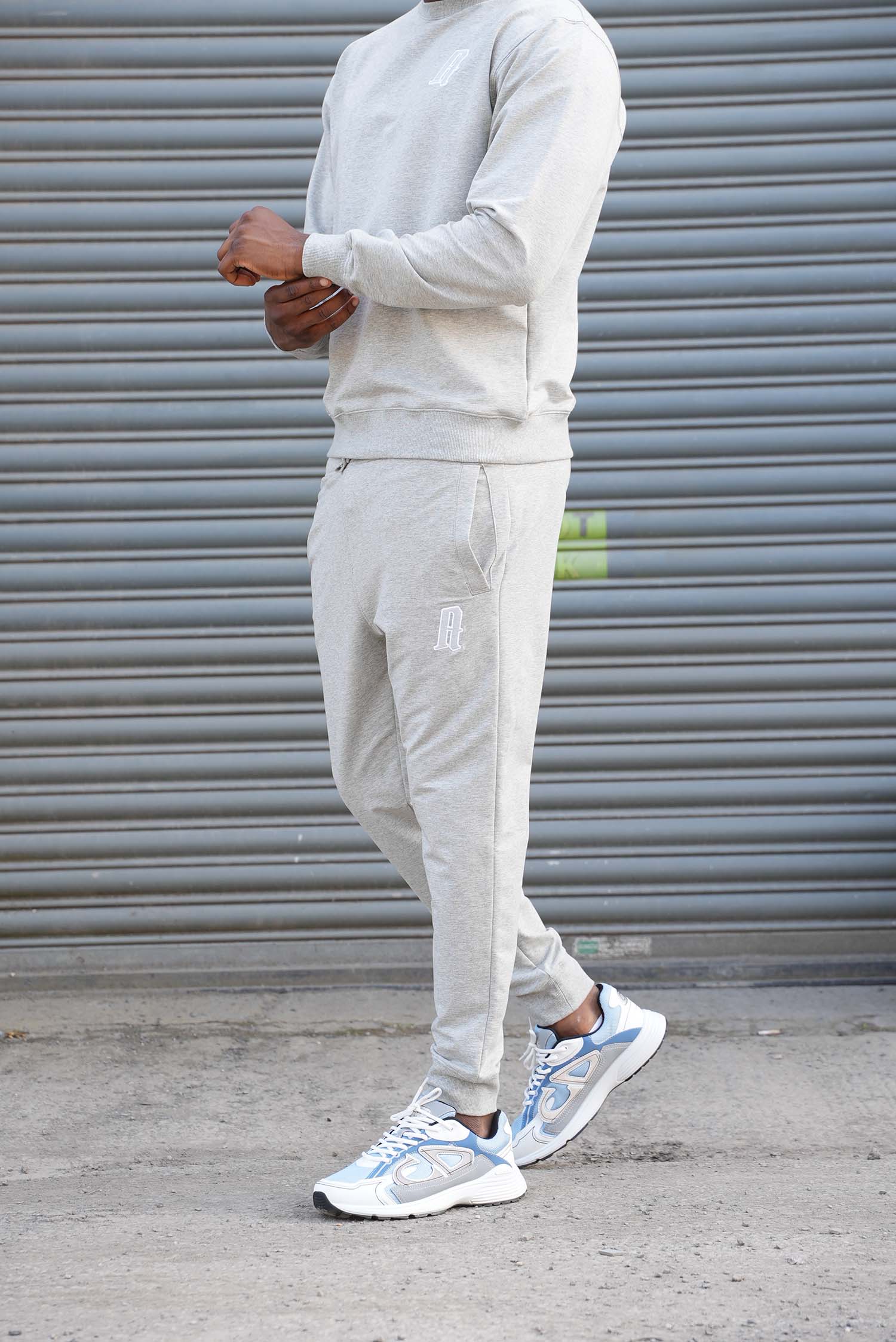 Men's Grey A Lettered Joggers - Image 9