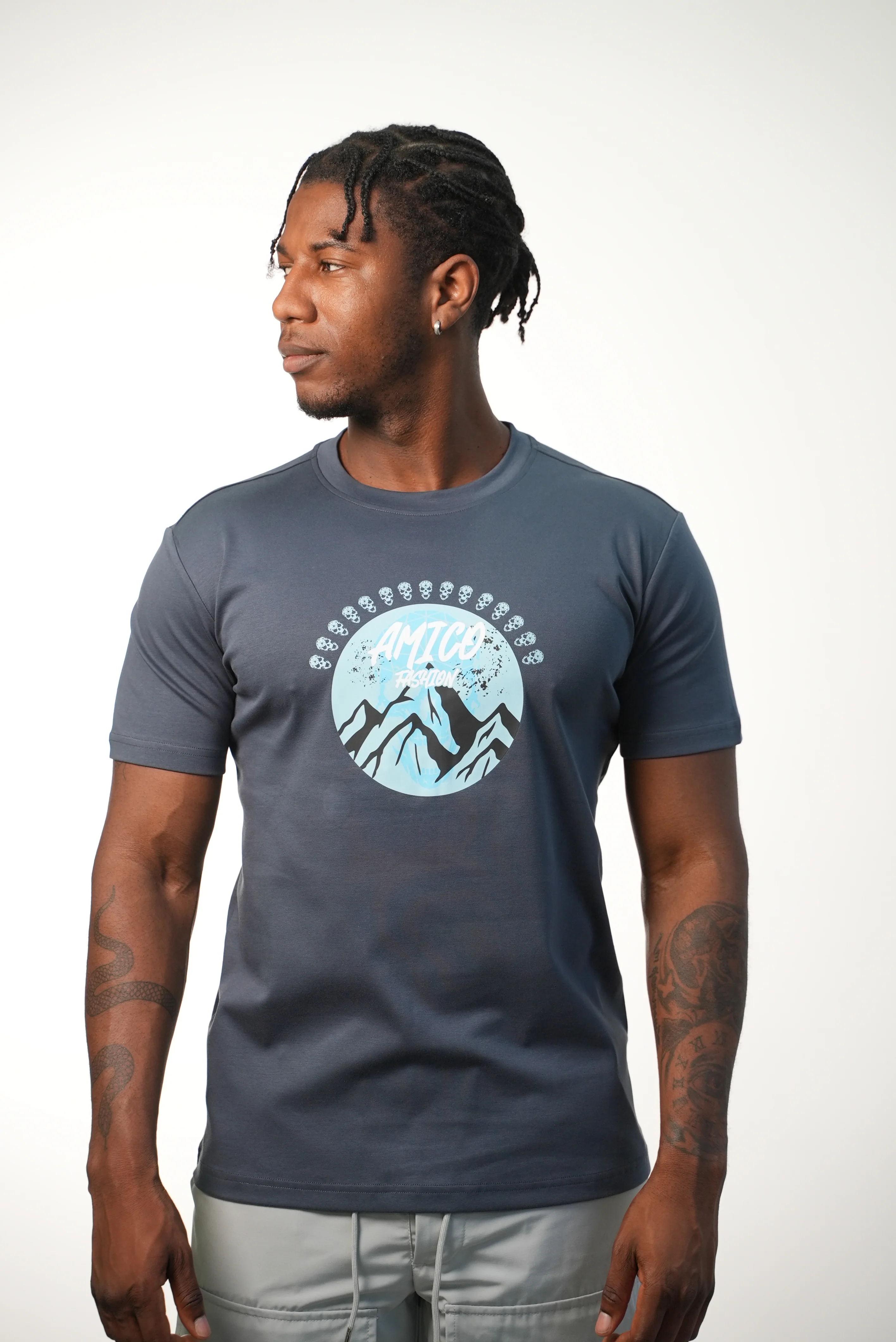 Men's Grey Mountains T-Shirt - Image 3