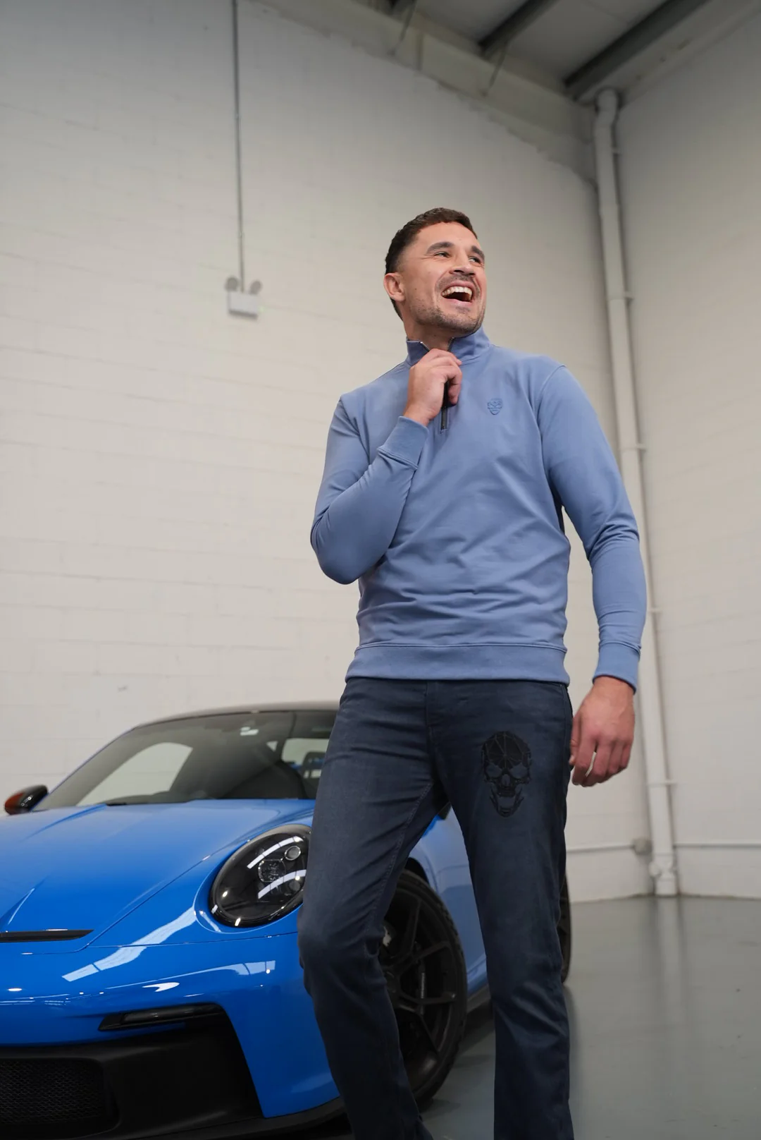 Steel Blue Half Zip - Image 3