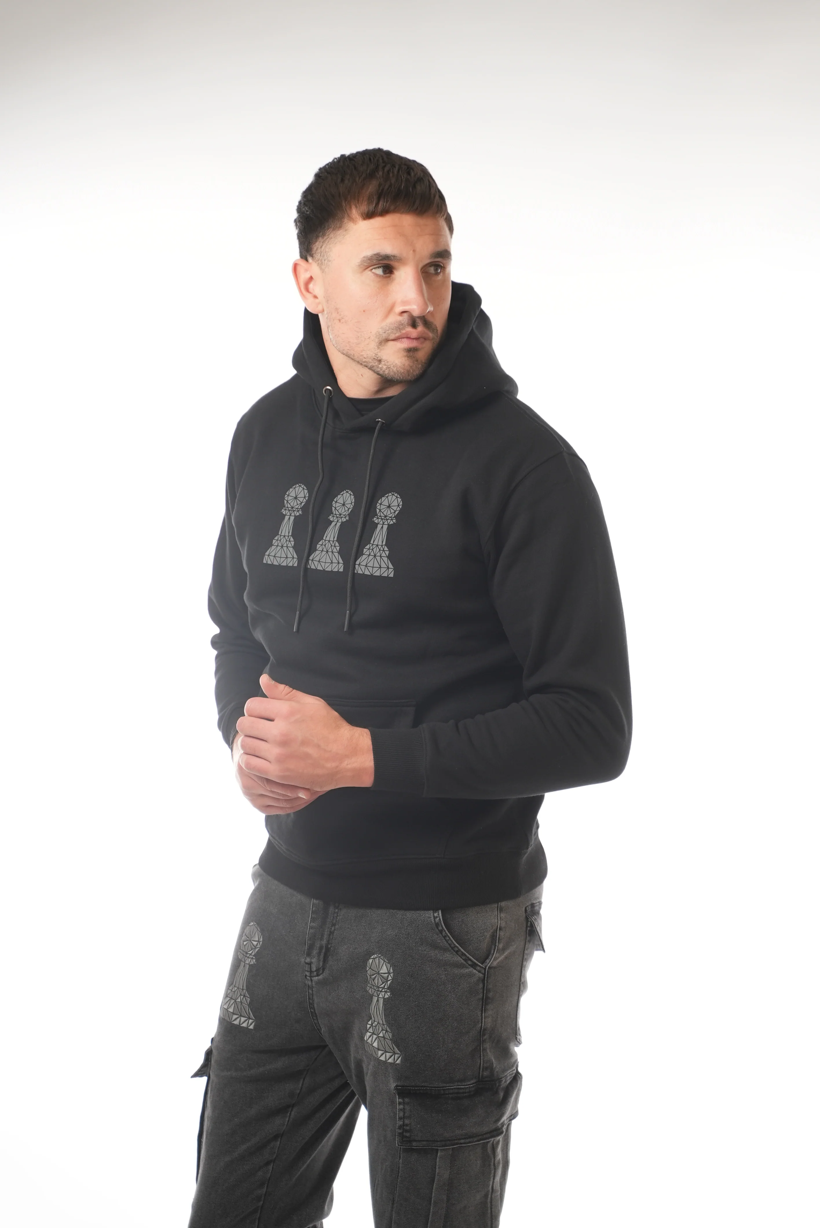 TRI PAWN HOODIE BLACK/BLACK PAWNS in - Image 6